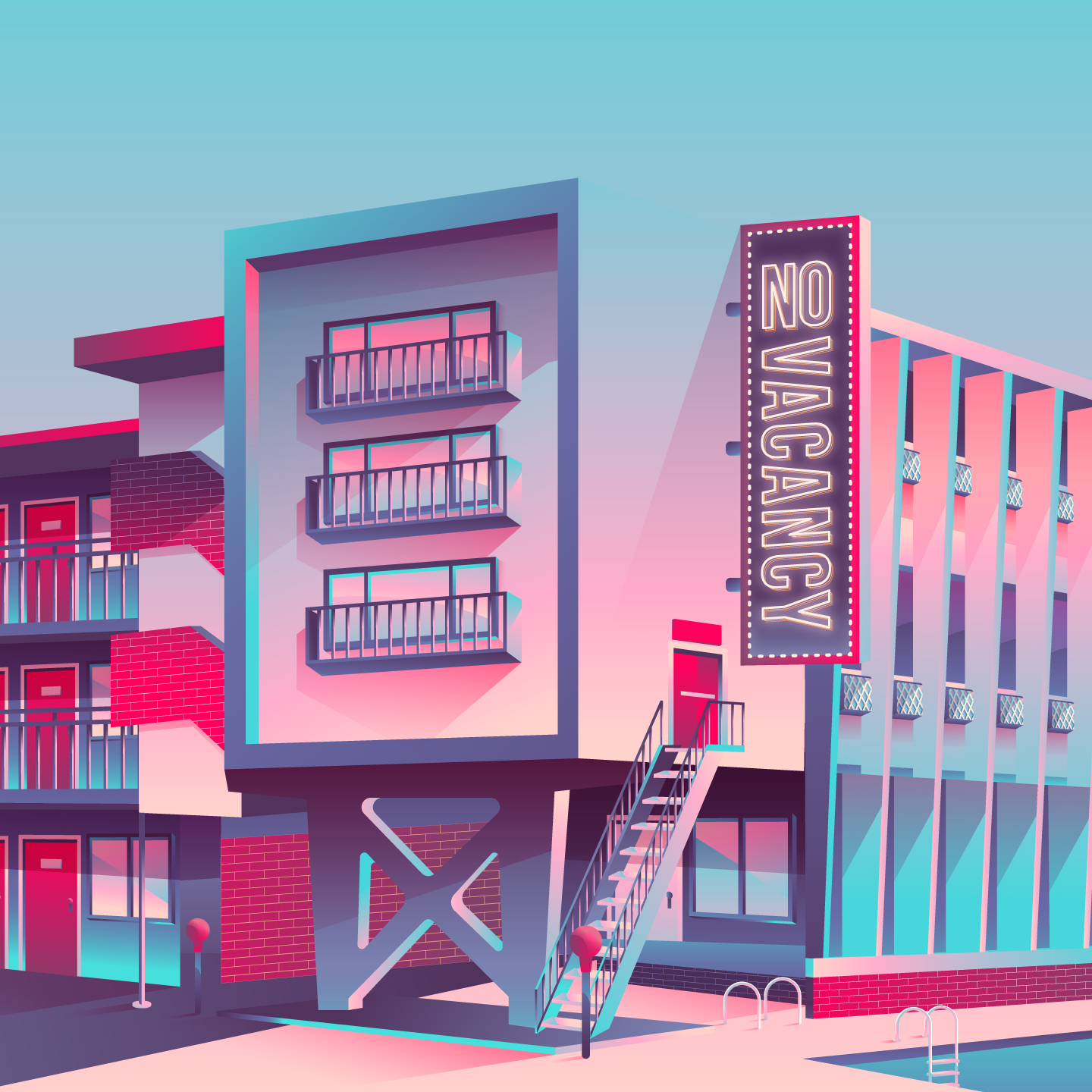 Dorian Motel in Illustration and Graphics Inspiration by Yi Shien Lim