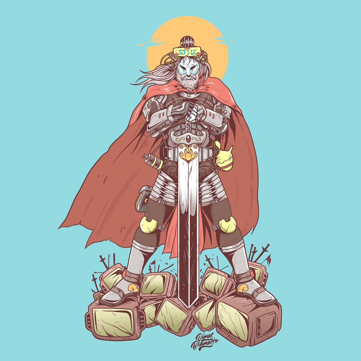 Mpu Baradha by Bramasto Art Mpu Baradha in T-Shirt Design Inspiration by Bramasto Art
