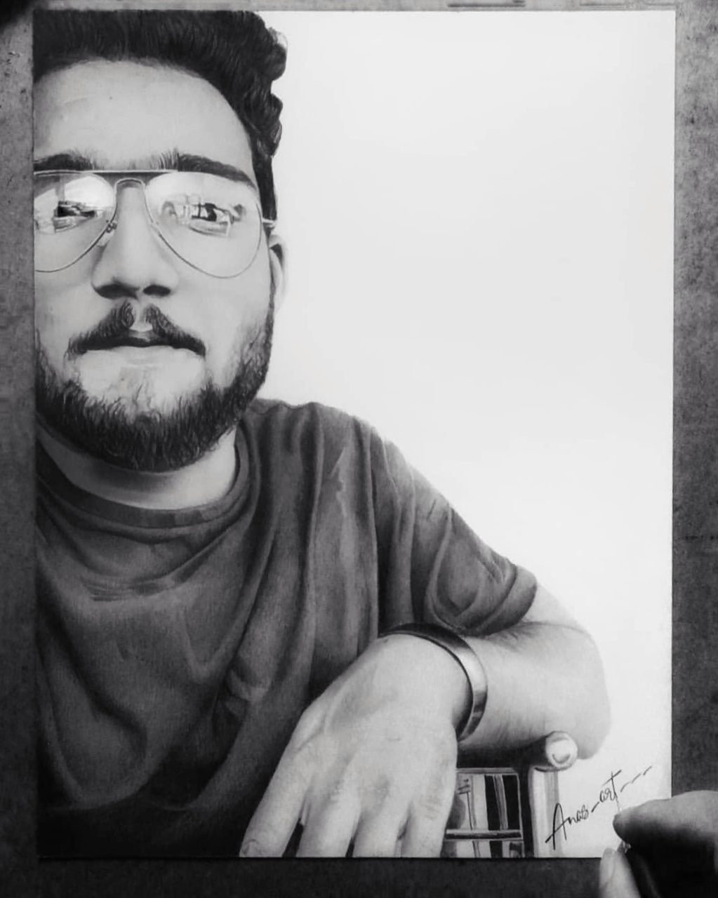 Portrait drawing graphite in Drawing Inspiration by Anas Aboobacker