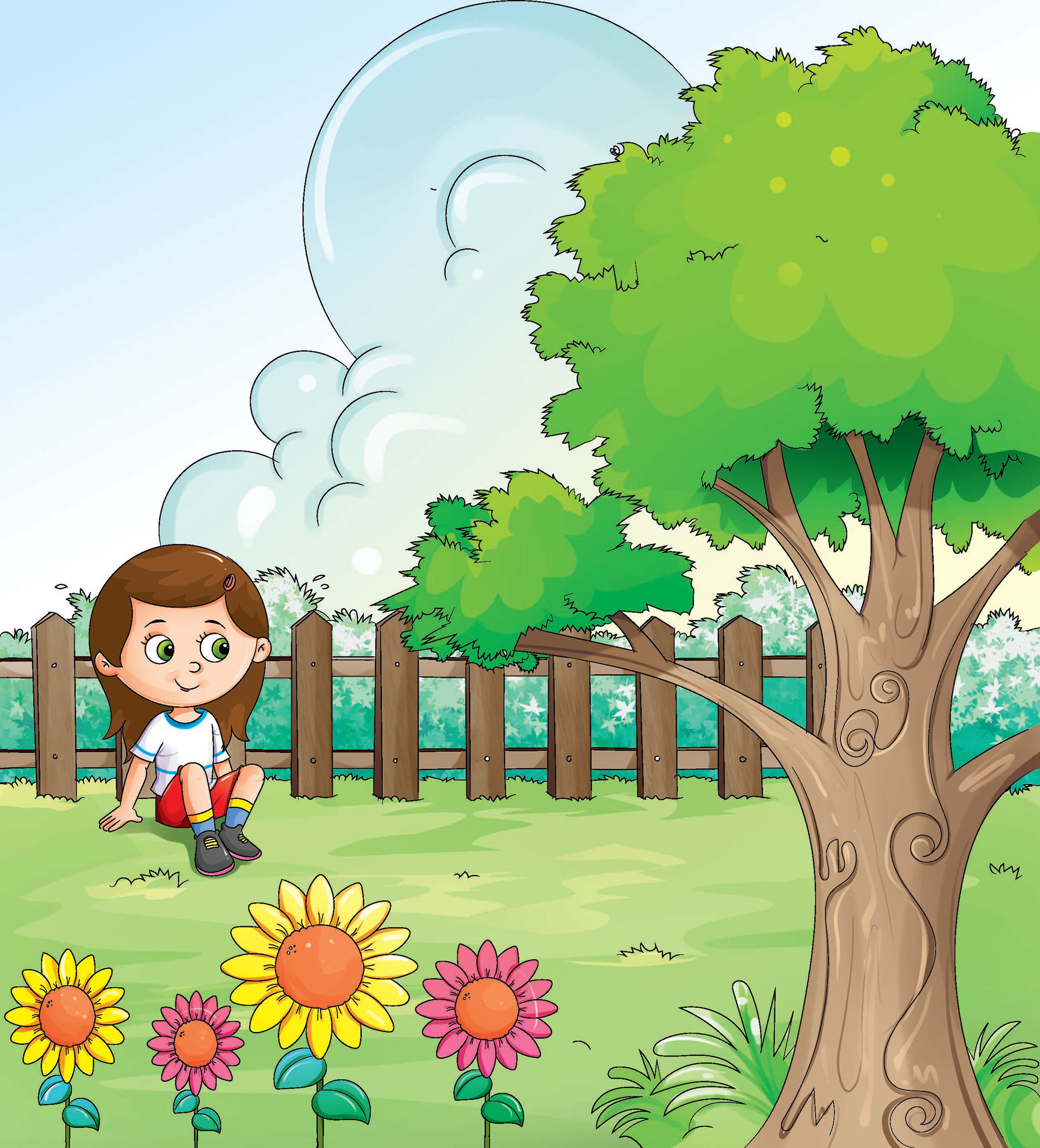 Girl in the park by Shruthi Girl in the park in Illustration and Graphics Inspiration by Shruthi