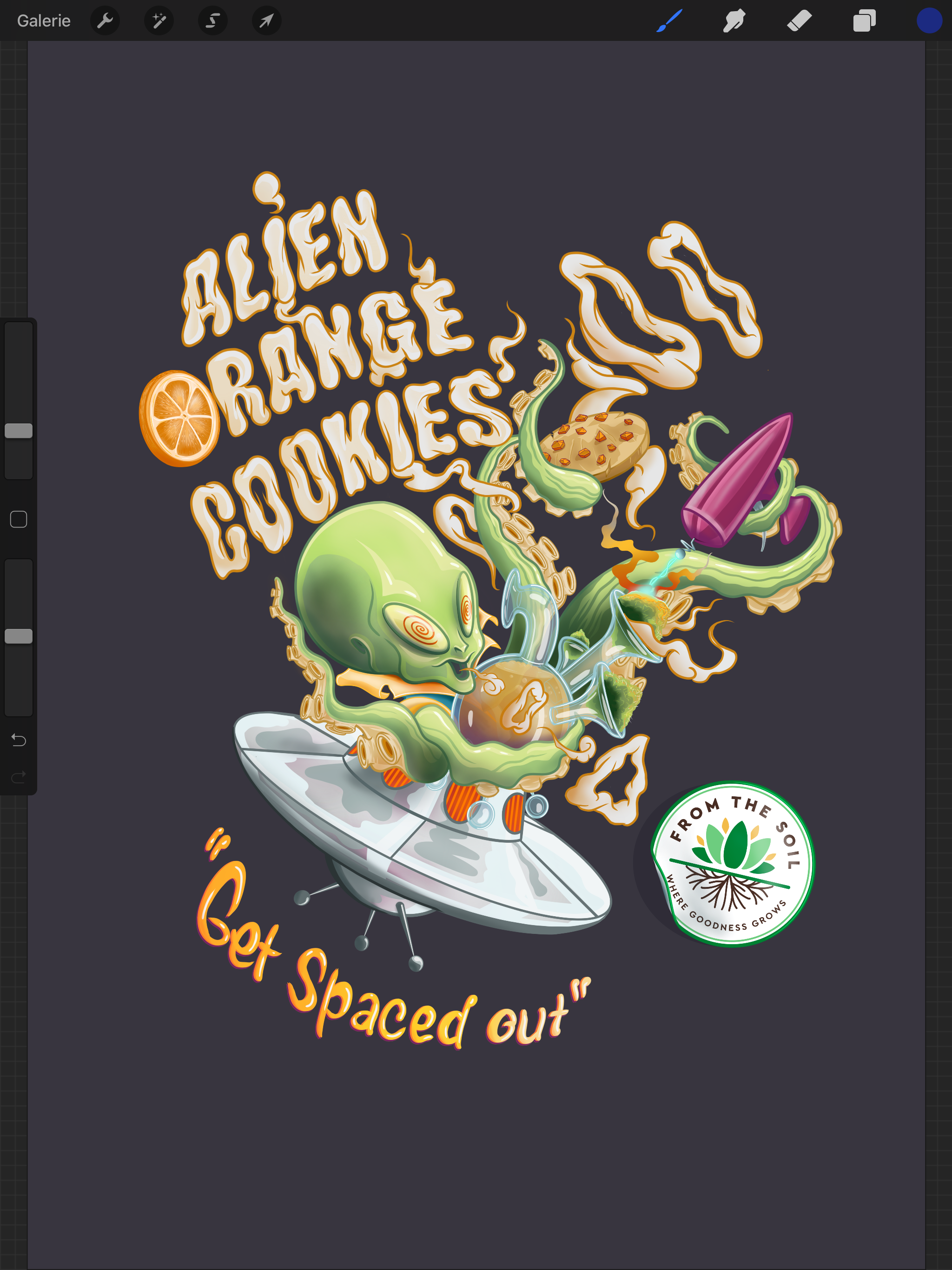 Alien orange cokkies in Illustration and Graphics Inspiration by Ratworkart