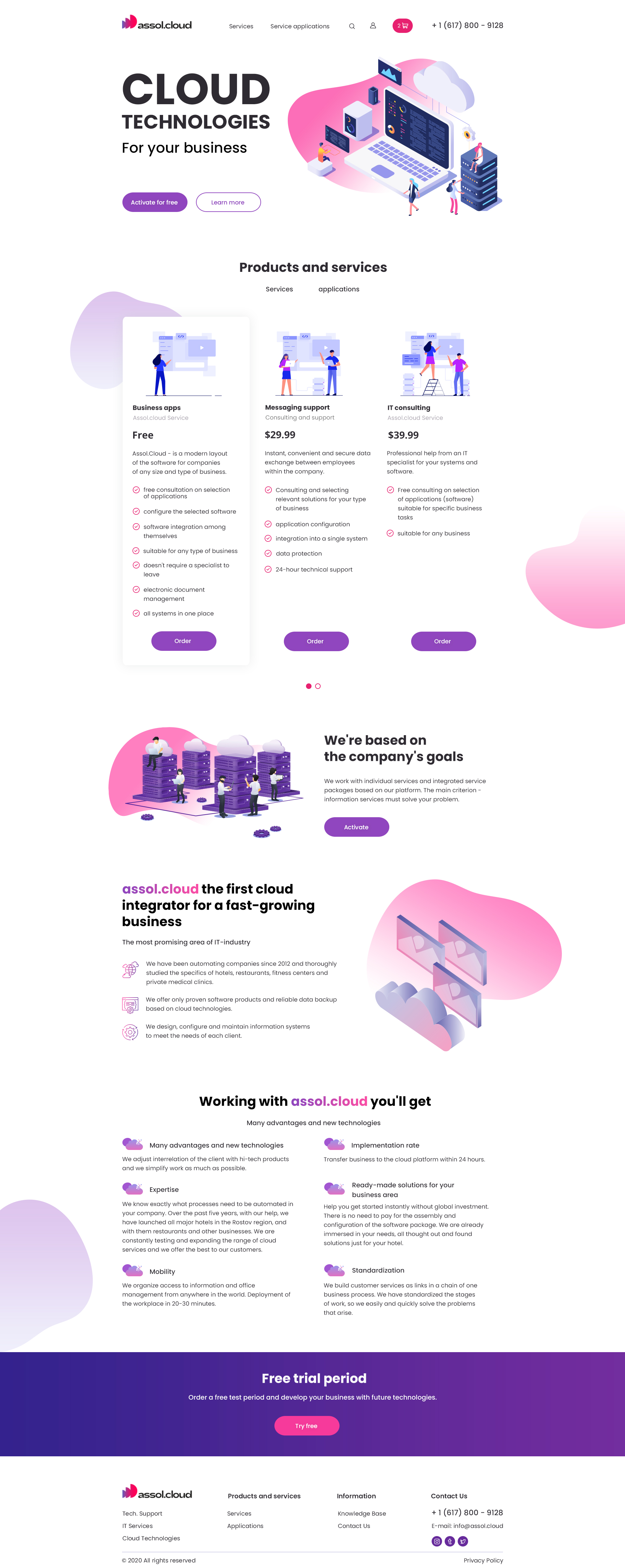 Landing page for a ?loud technology company in Website Design Inspiration by Elena777