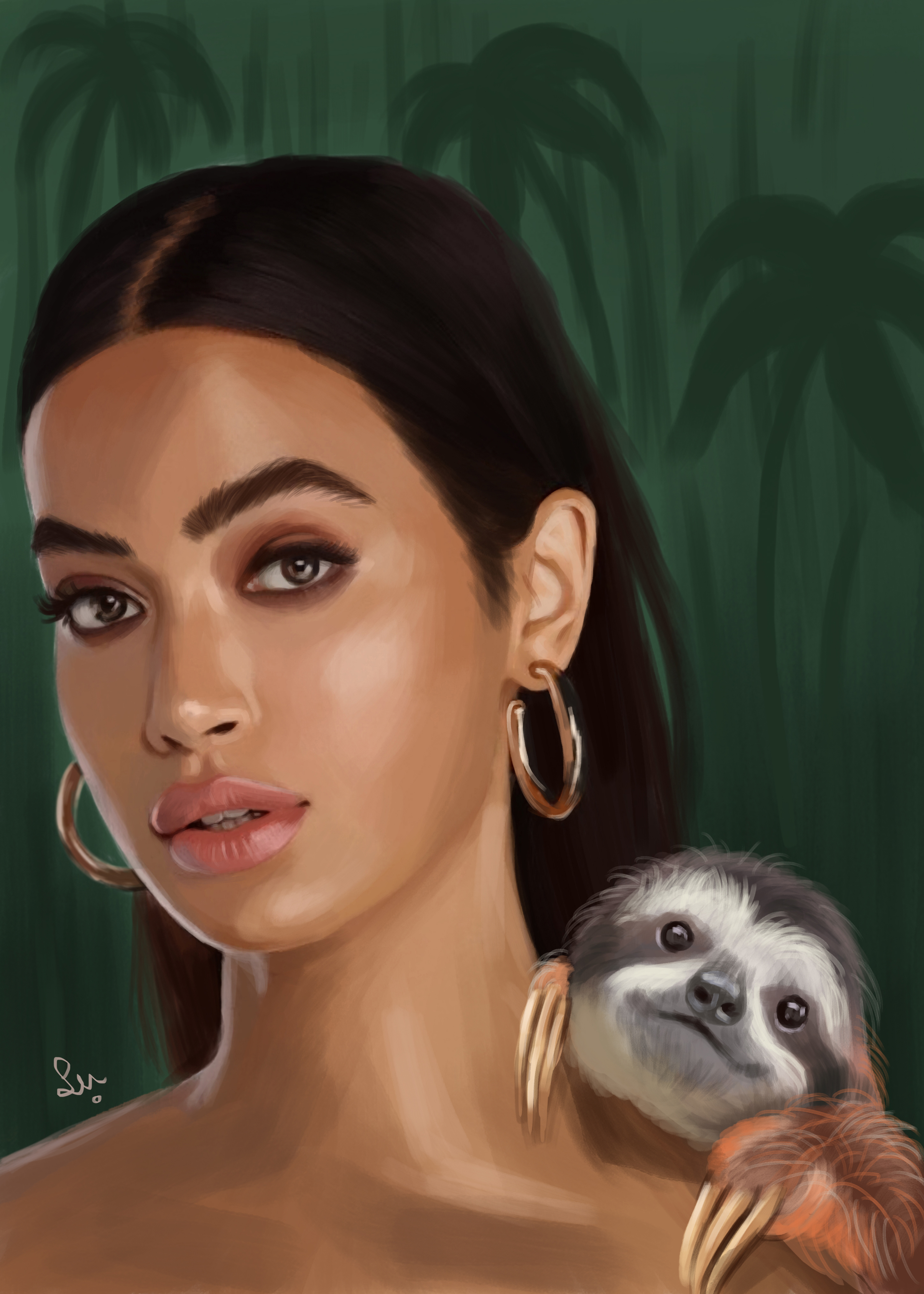Sloth in Digital Painting Inspiration by Suzana Suvajac