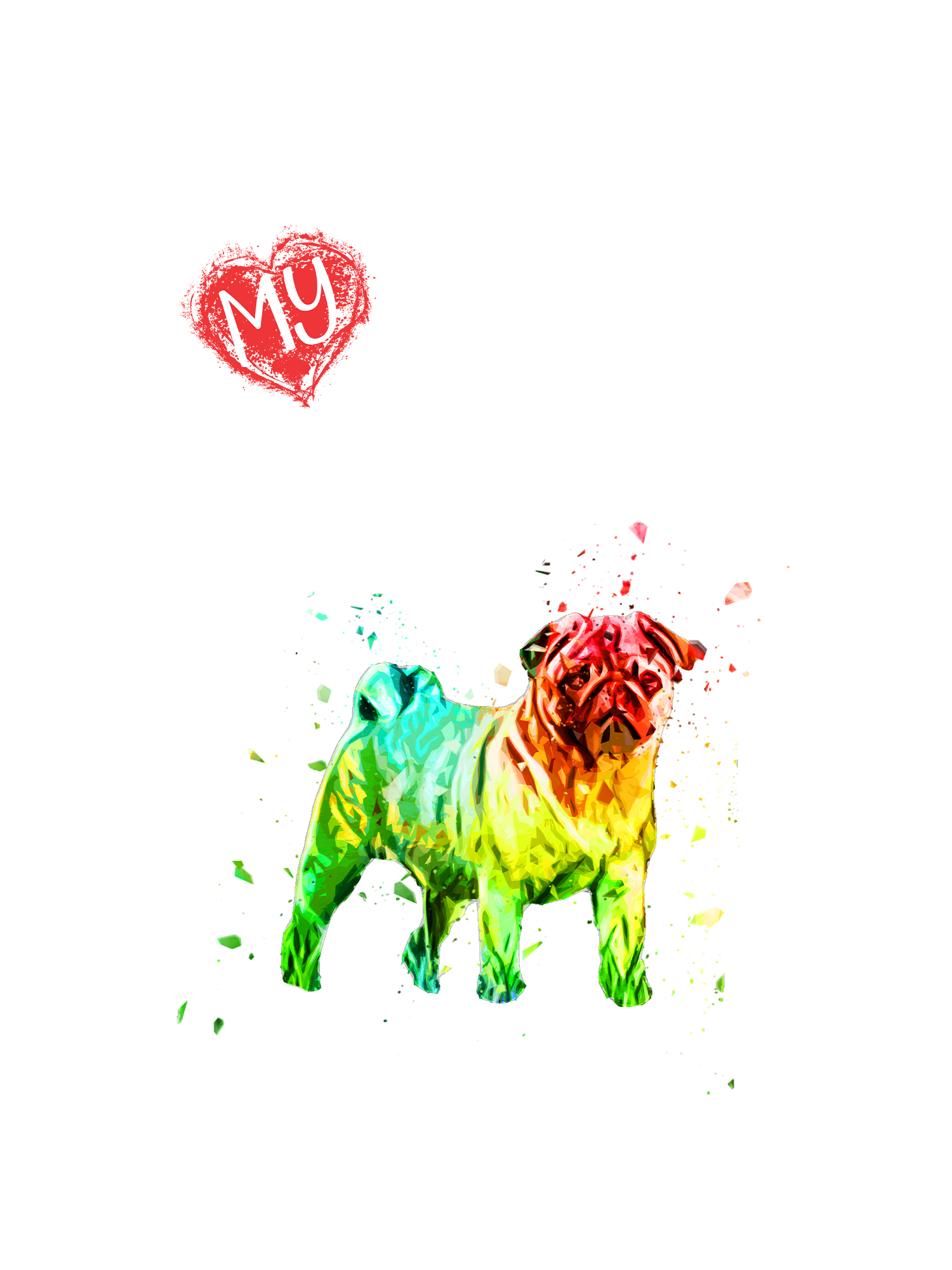 PUG in Digital Art Inspiration by Manuela Gojic