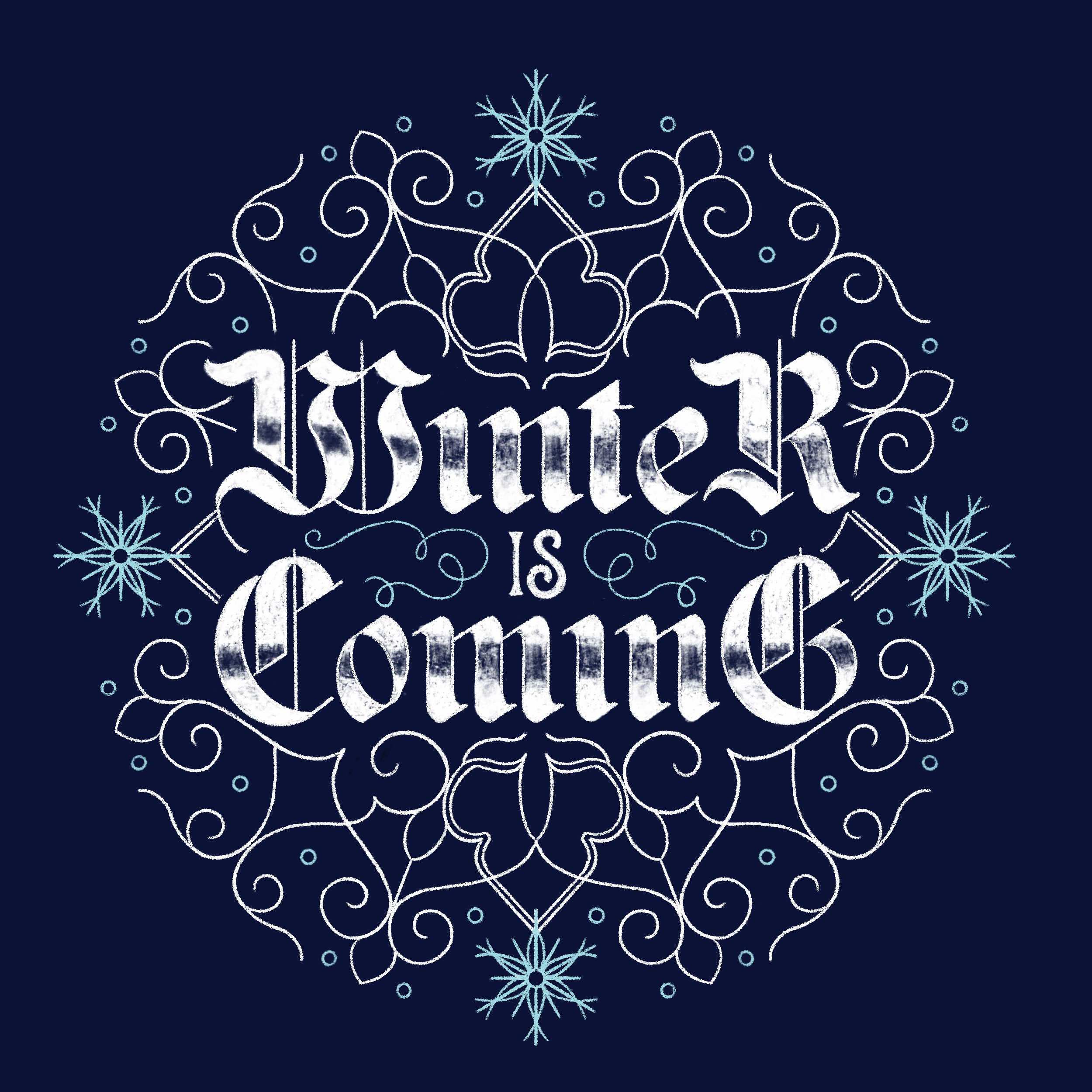 Winter is Coming - blue by Marta Brinchi Giusti Winter is Coming - blue in Illustration and Graphics Inspiration by Marta Brinchi Giusti
