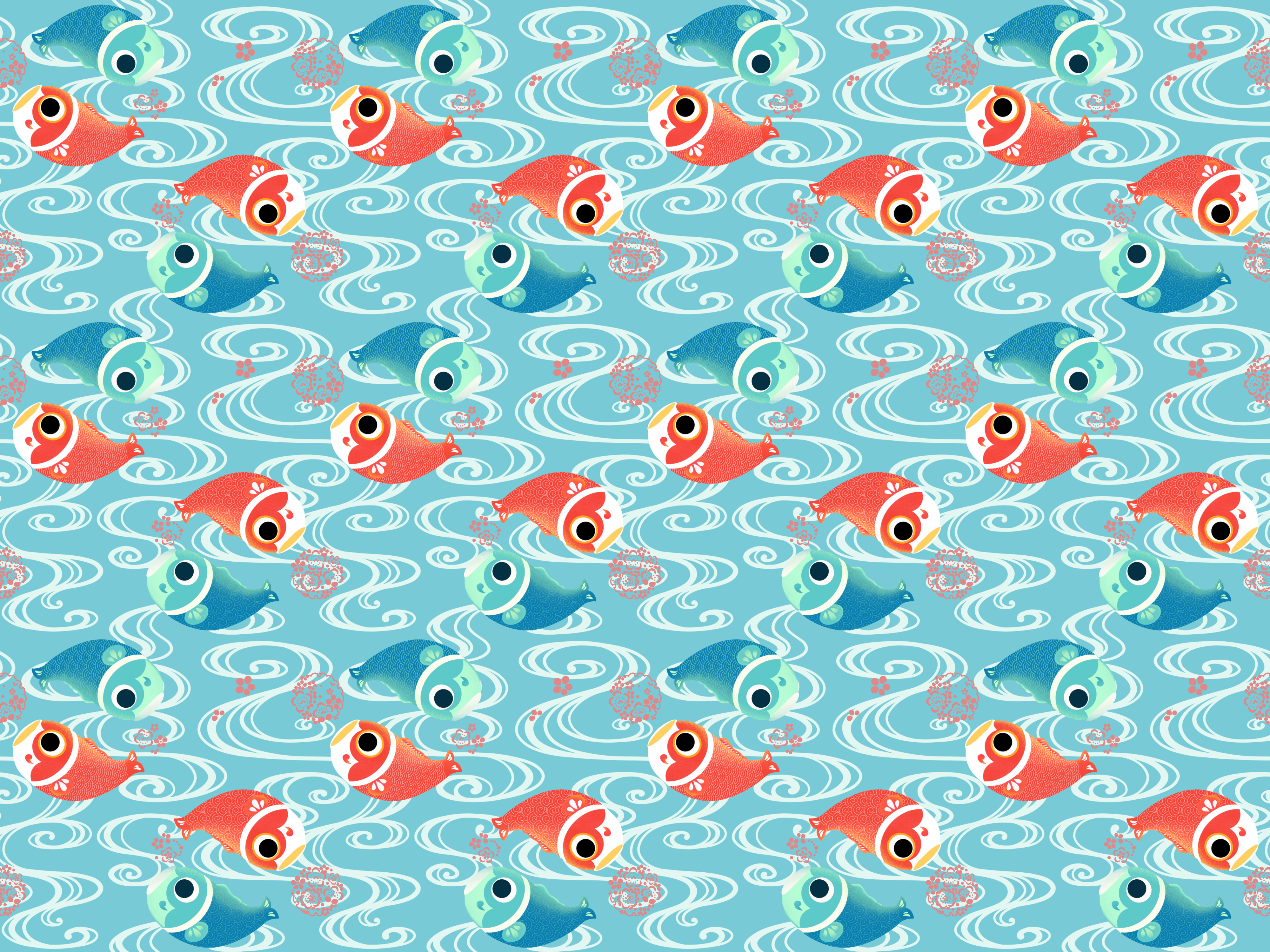 Dual Koi by Nyx Lux Dual Koi in Pattern & Surface Design Inspiration by Nyx Lux