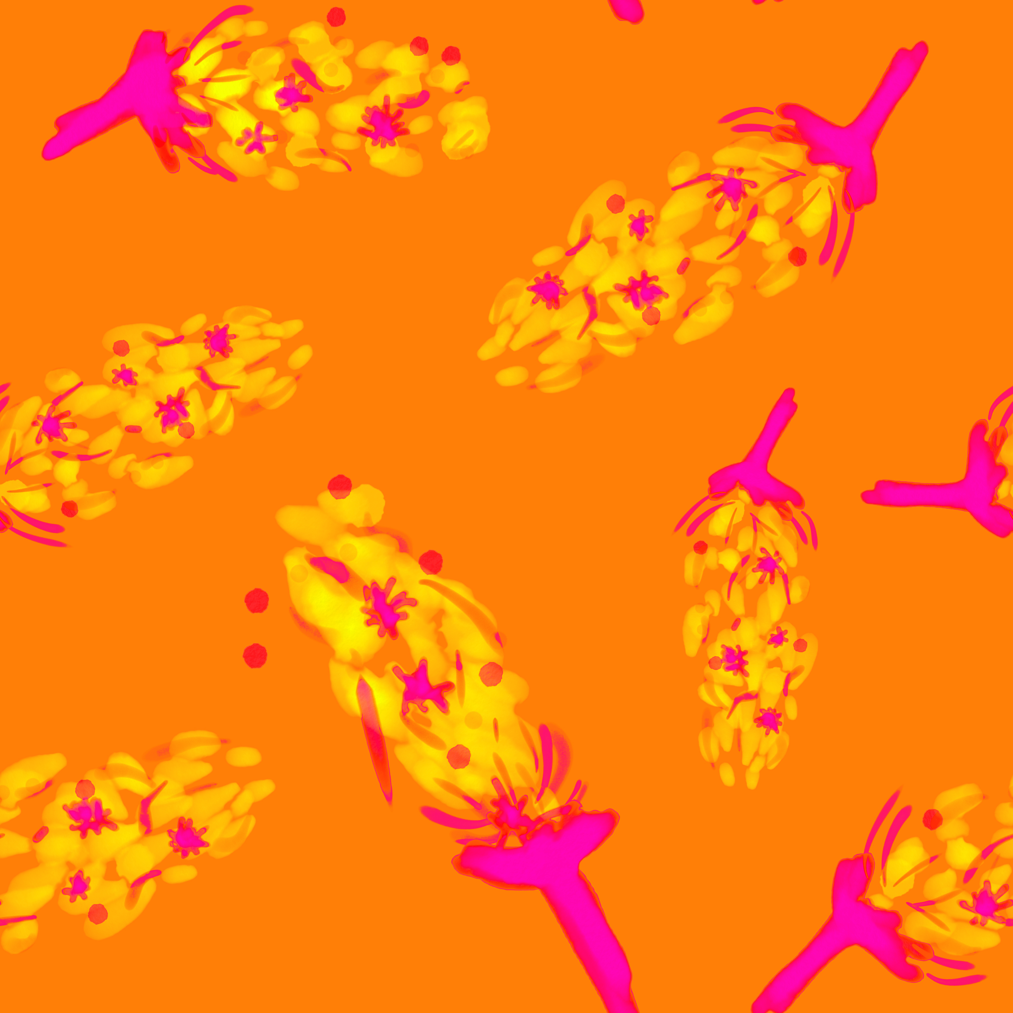 VIBRANT SPIKES: The beauty of Orange in Pattern & Surface Design Inspiration by Daniela Lozano