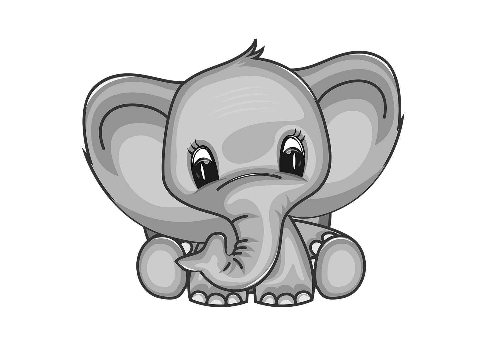 Cute Baby Elephant Mascot Art by Akmar Cute Baby Elephant Mascot Art in Character & Mascot design Inspiration by Akmar