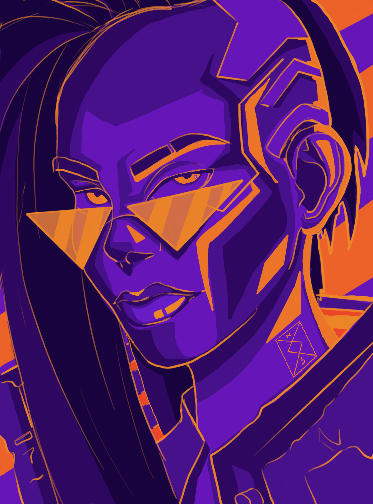 V Cyberpunk 2077 in Digital Painting Inspiration by Neoskies