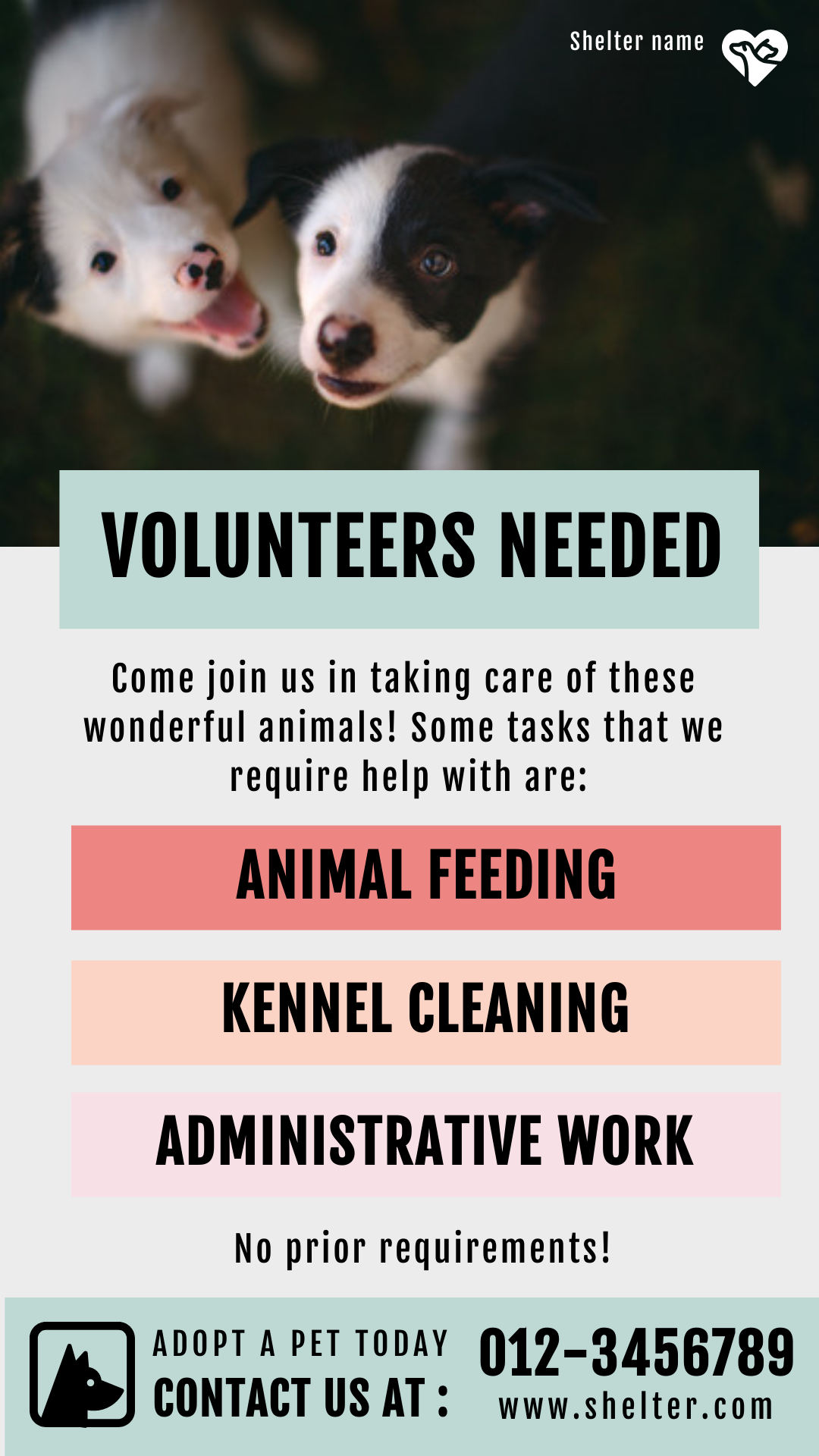 Animal Shelter in Whatsapp Story Inspiration by Puujaa Elanggovan