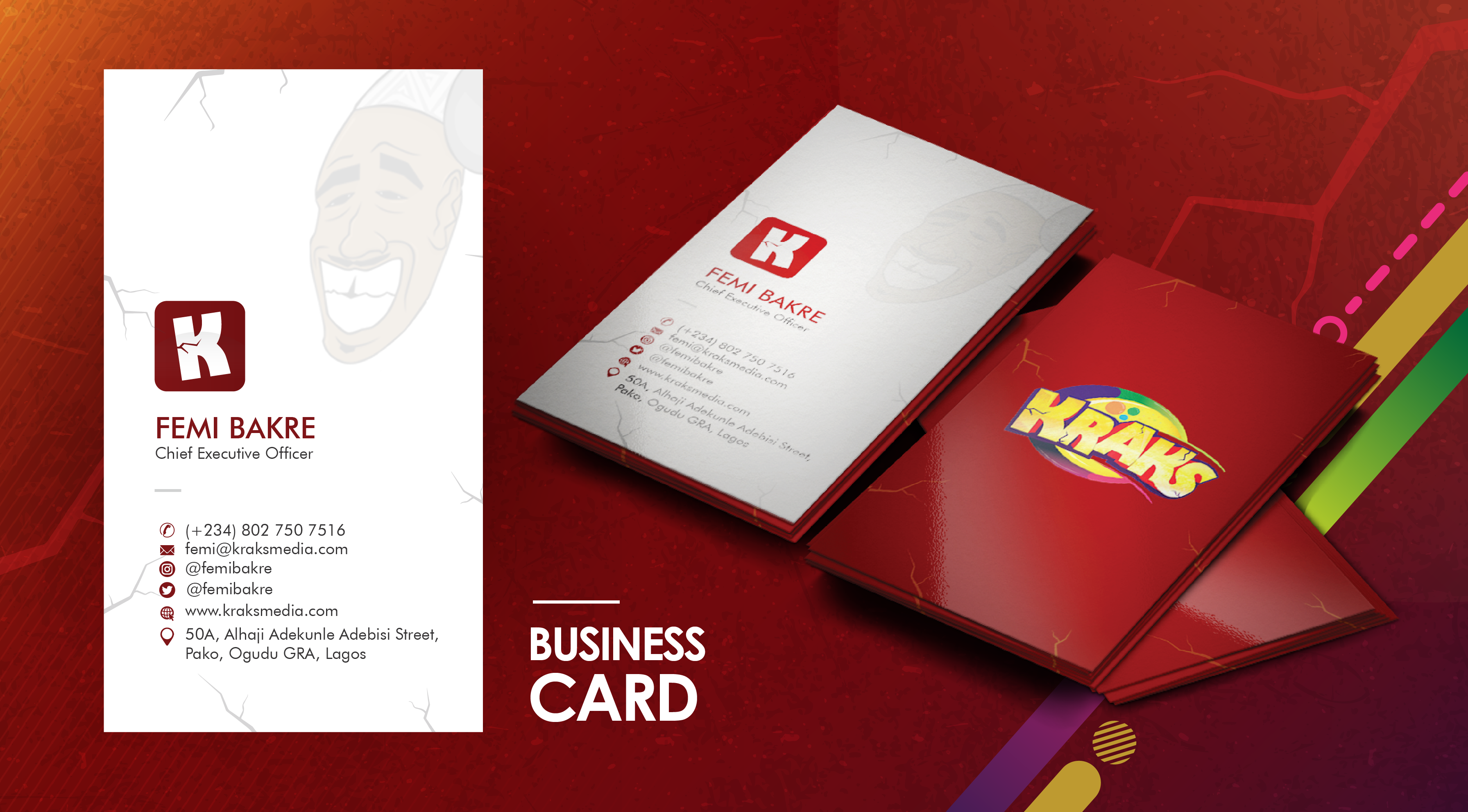 Kraks Business Card Design in Business Card Design Inspiration by Omole.e.oluseyi