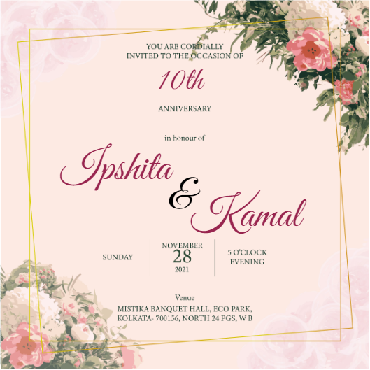 Wedding Anniversary by Subhojit Khan Wedding Anniversary in Invitation Card Design Inspiration by Subhojit Khan