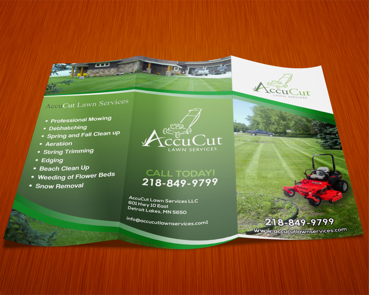 AccuCut Lawn Services by Wildbrain AccuCut Lawn Services in Brochure Design Inspiration by Wildbrain