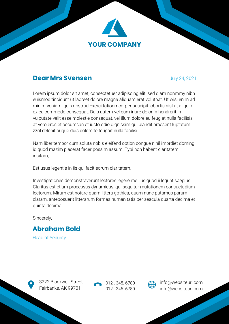 Bold and Blue in Letterhead Design Inspiration by Johanna Viklund
