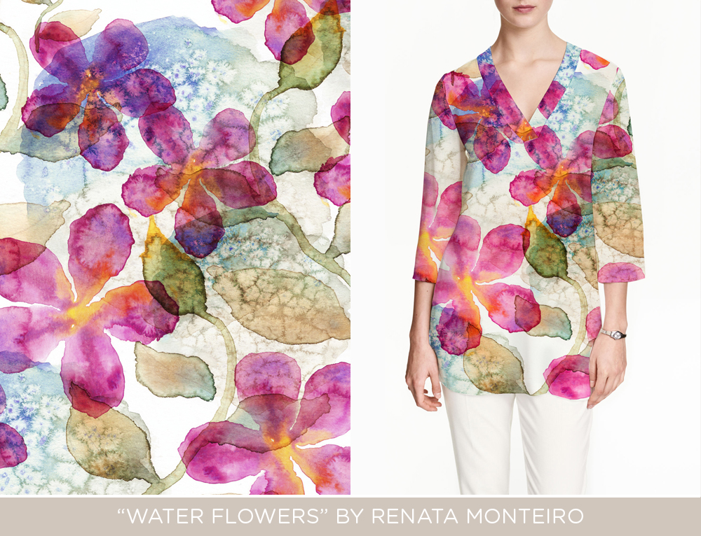 water flowers in Pattern & Surface Design Inspiration by Renata Monteiro