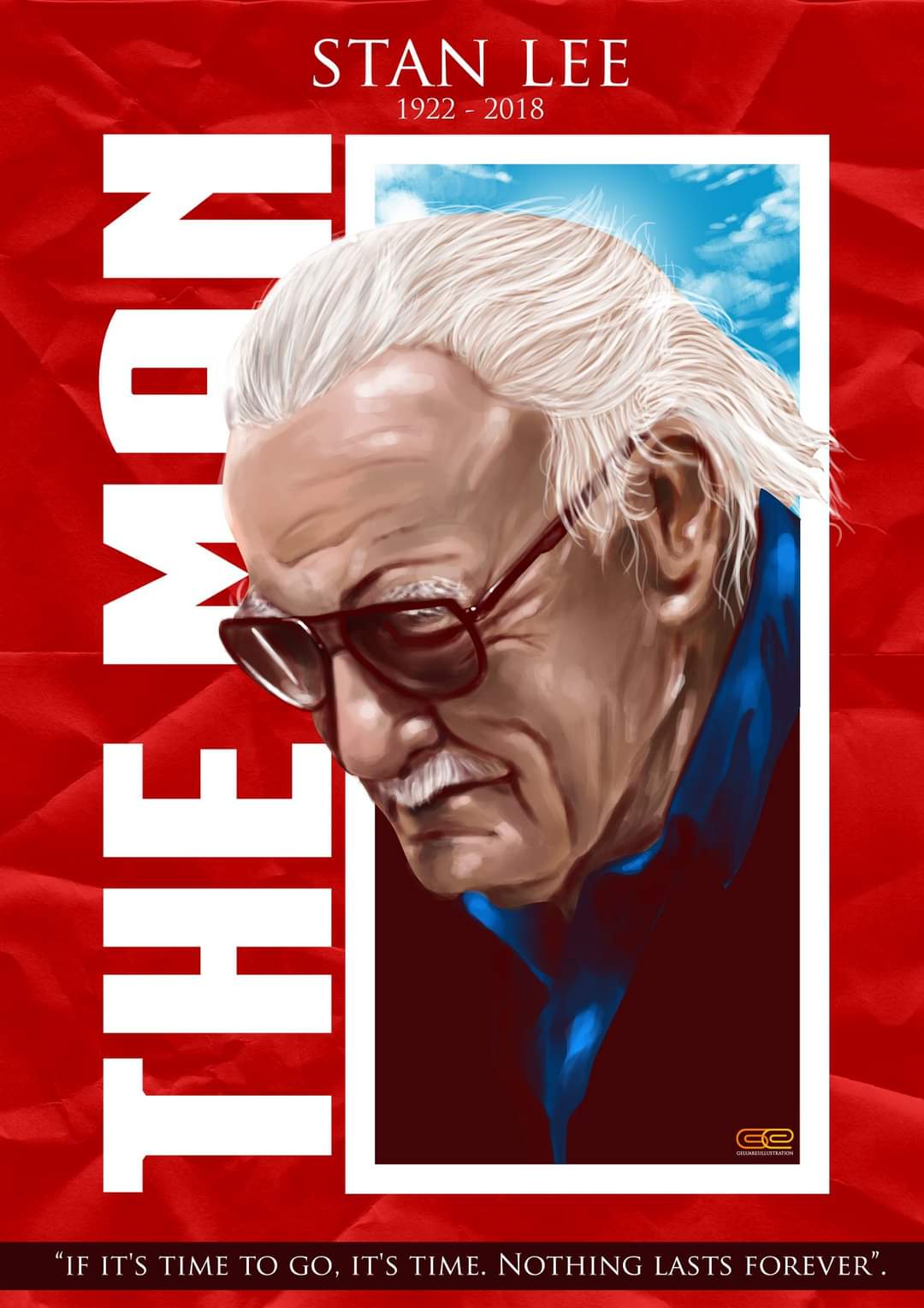 Art tribute for Stan Lee in Illustration and Graphics Inspiration by Mark Gerald Luares