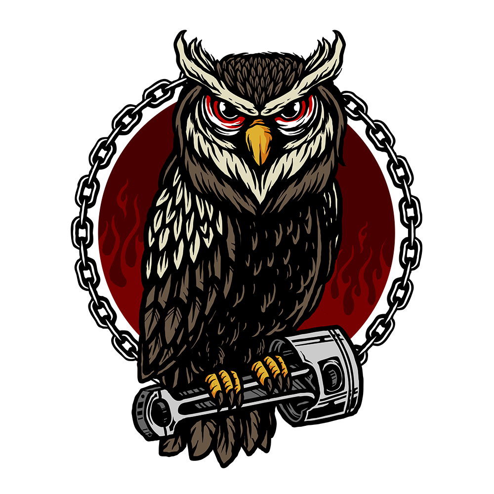 —Pngtree—vector of owl and piston_5305853 in T-Shirt Design Inspiration by wali1sidiqi