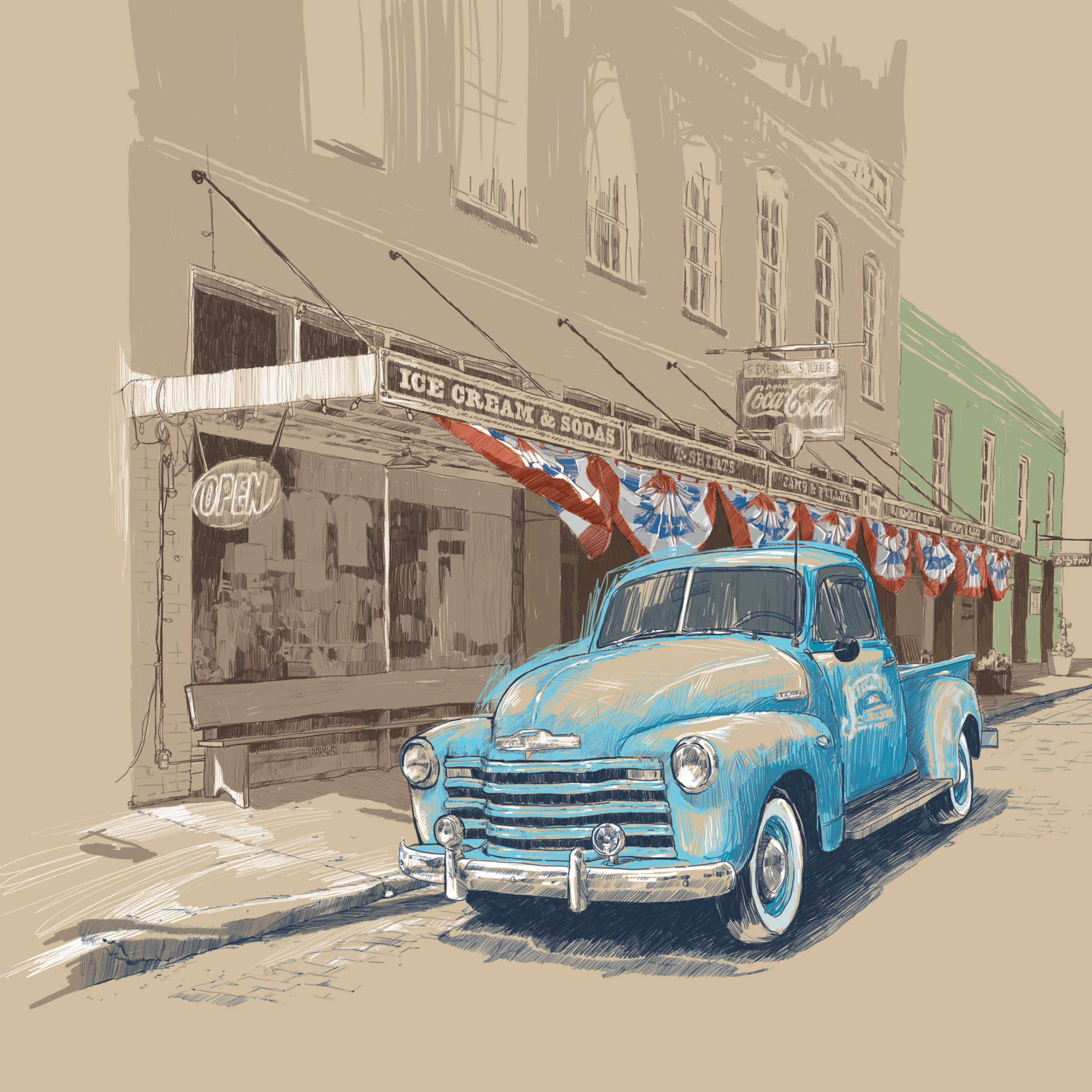 USA retro in Drawing Inspiration by Creative Lemon