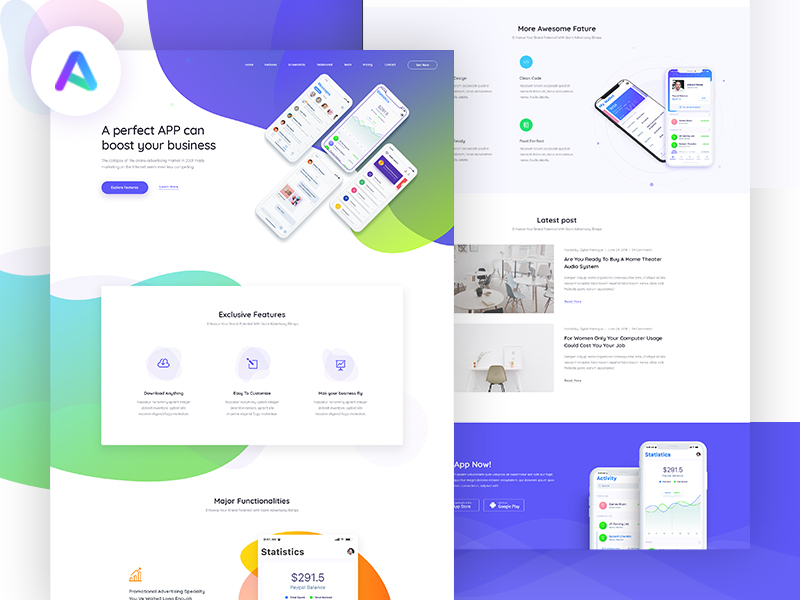 Appland - App landing theme on ThemeForest by Shahadat Appland - App landing theme on ThemeForest in Mobile Apps Design Inspiration by Shahadat