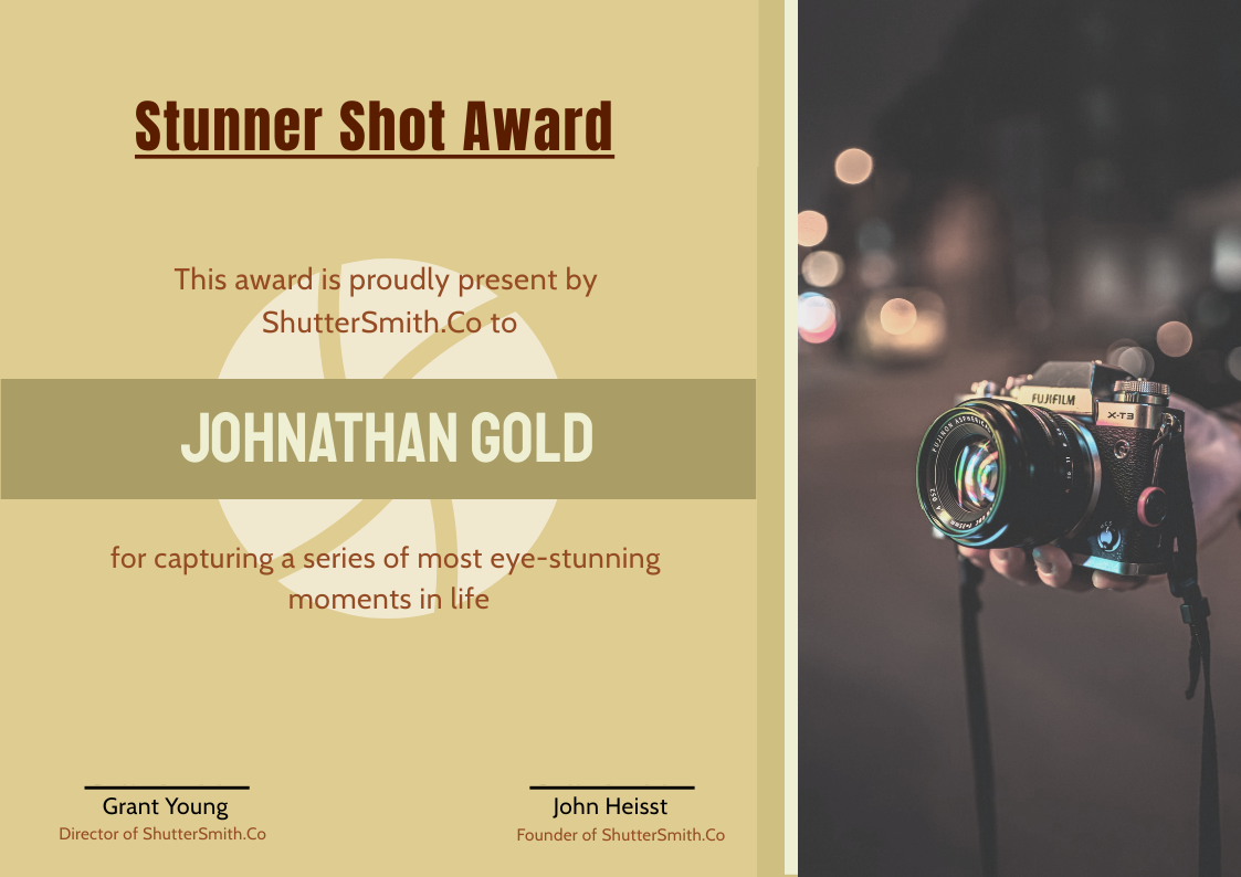 Photography Award by Maria Lim Photography Award in Certificate Inspiration by Maria Lim