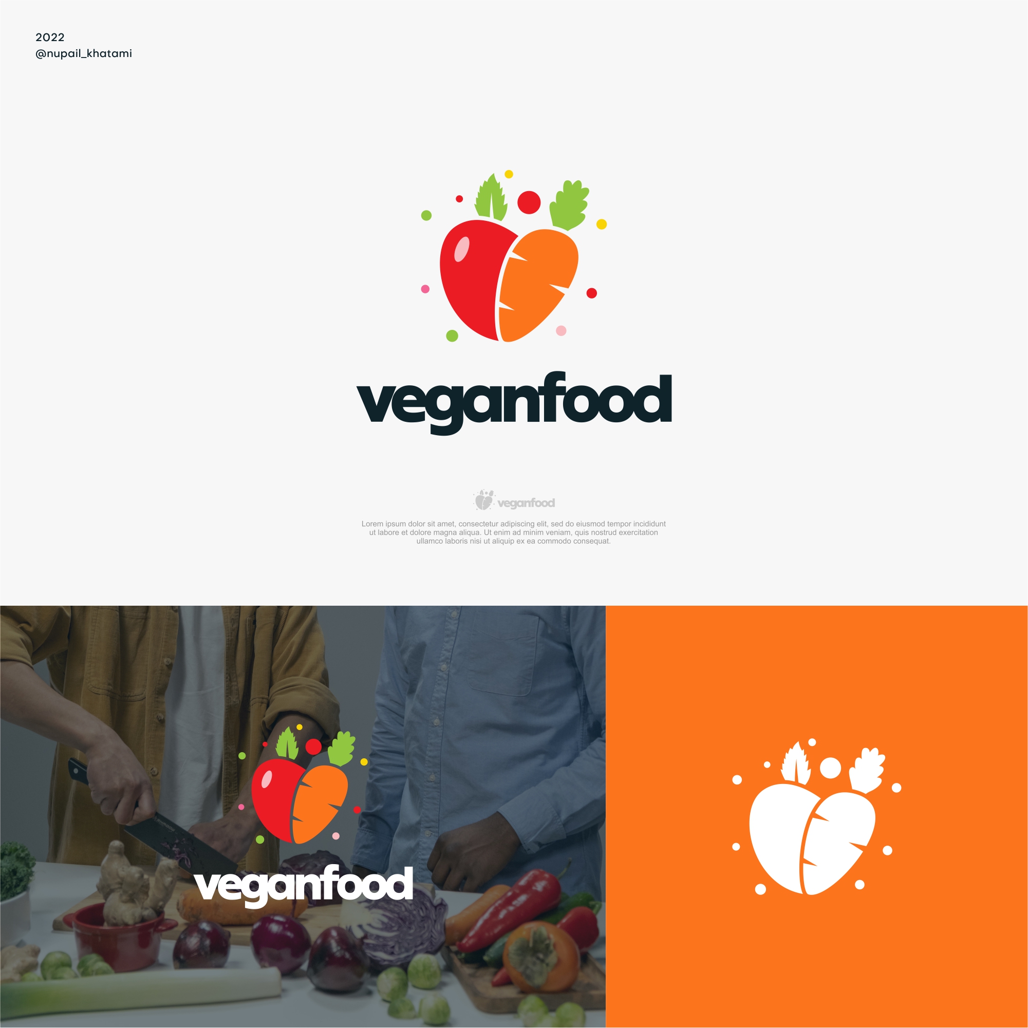 Vegan Food Logo Design by Nupail Khatami Vegan Food Logo Design in Logo Design Inspiration by Nupail Khatami