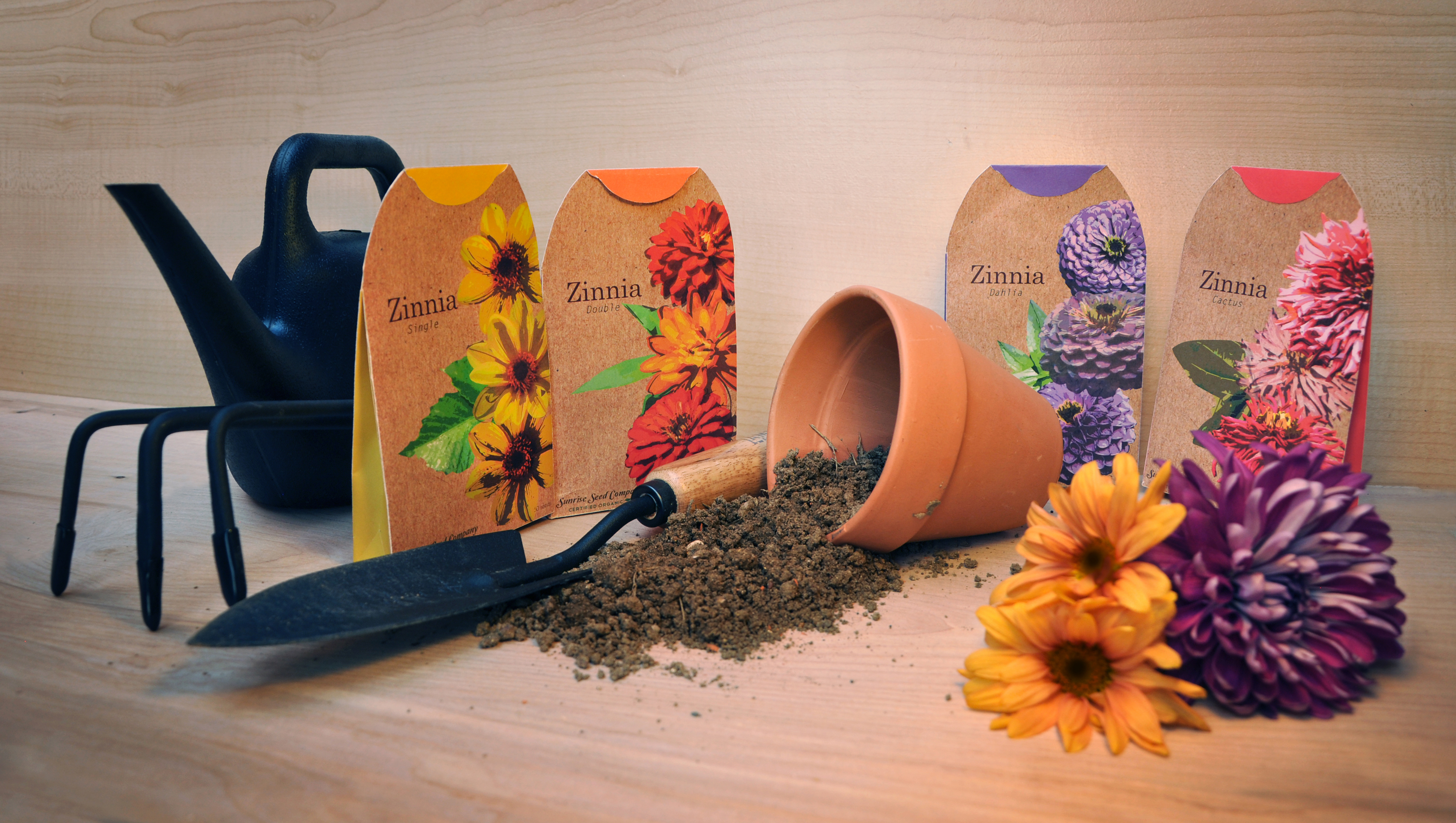 Zinnia Seed Packaging by Wall Flower Zinnia Seed Packaging in Packaging Design Inspiration by Wall Flower