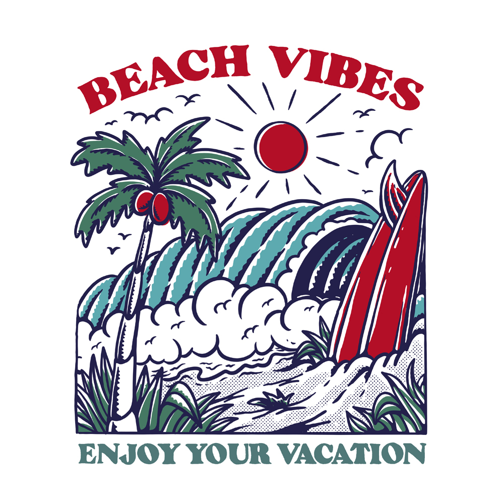 Beach Vibes by Wollgraph Studio Beach Vibes in Illustration and Graphics Inspiration by Wollgraph Studio
