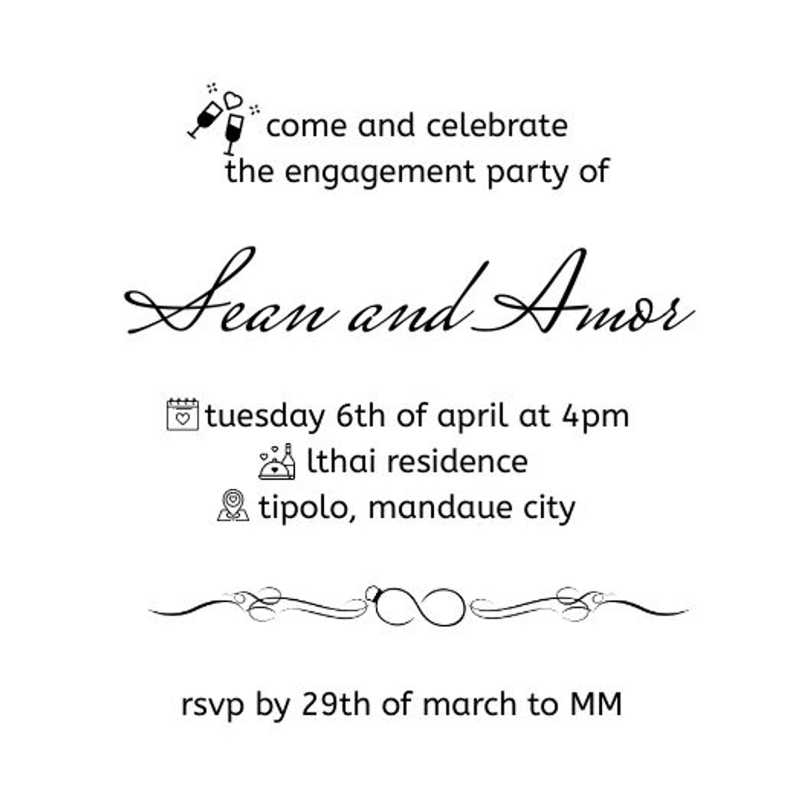 engagement invite by Mary Mae Dagwayan engagement invite in Invitation Card Design Inspiration by Mary Mae Dagwayan