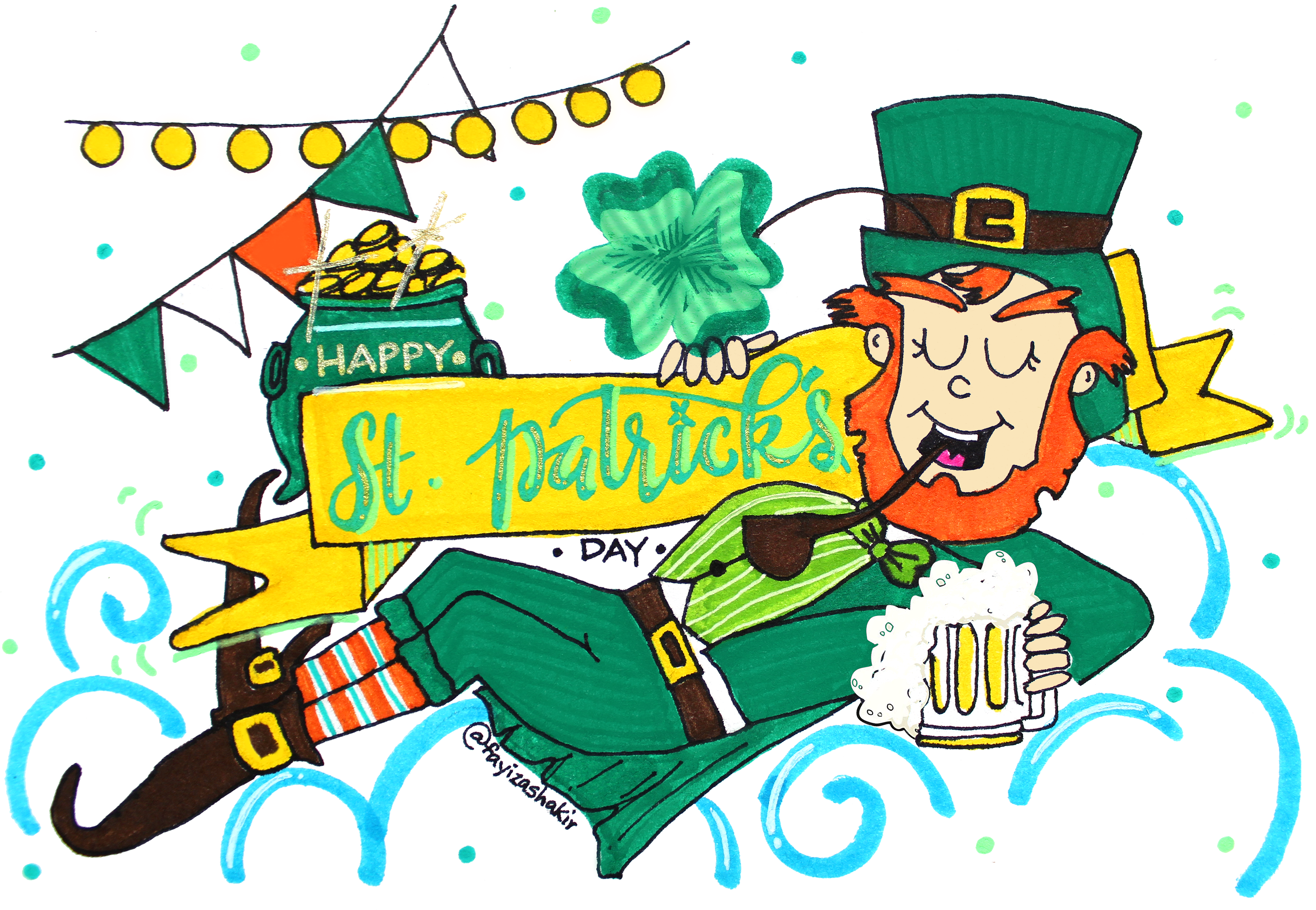 St. Patrick's Day Leprechaun having a good time by Fayiza Shakir St. Patrick's Day Leprechaun having a good time in Drawing & Sketching Inspiration by Fayiza Shakir