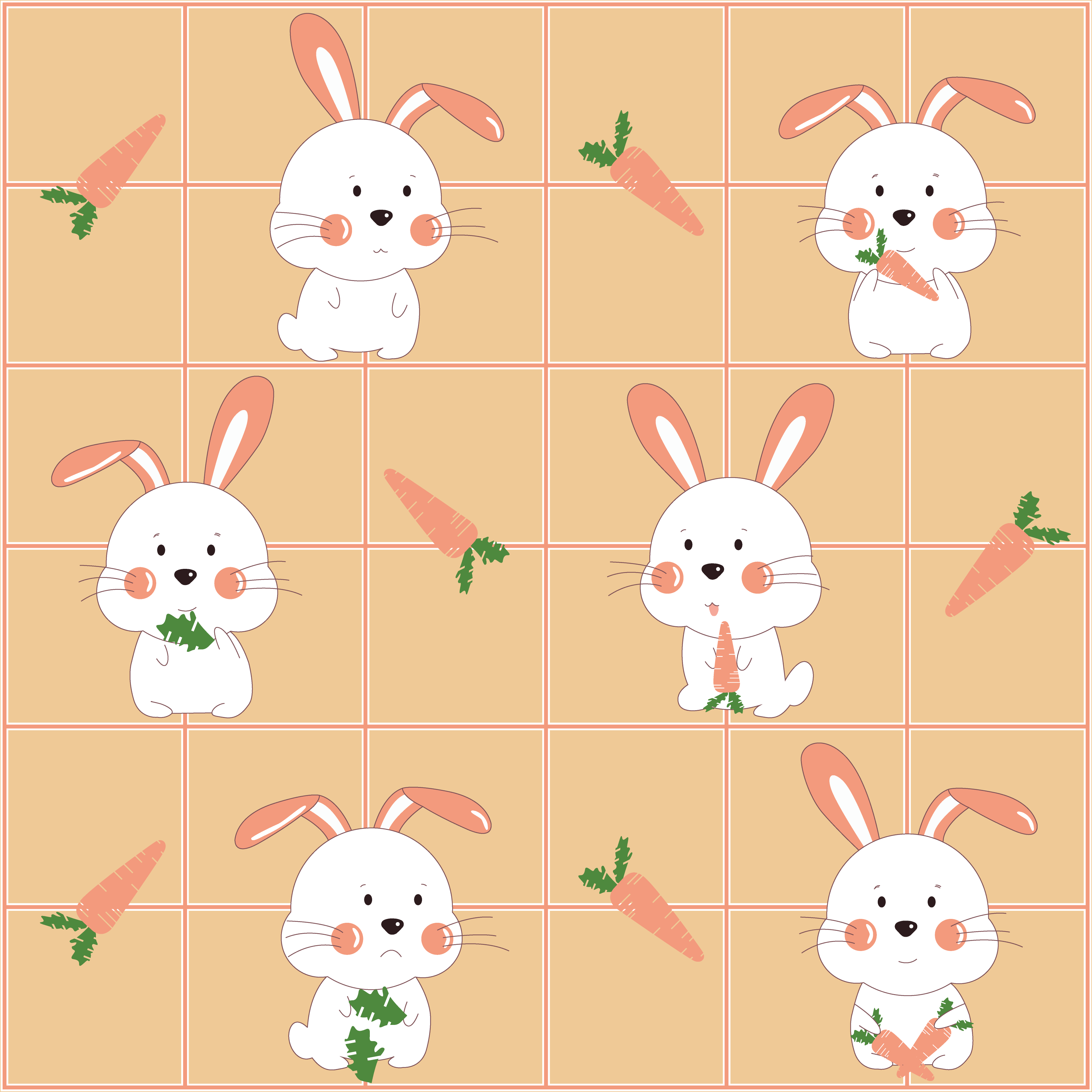 BUNNIES _ ORANGE by Ardiola Bardhoshi BUNNIES _ ORANGE in Vector Art Inspiration by Ardiola Bardhoshi
