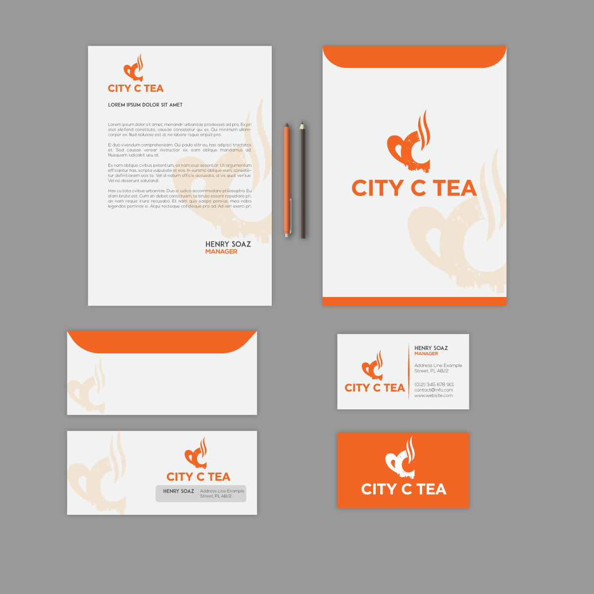 Tea coffee Stationery Design in Stationery Design Inspiration by D_sign Solutions