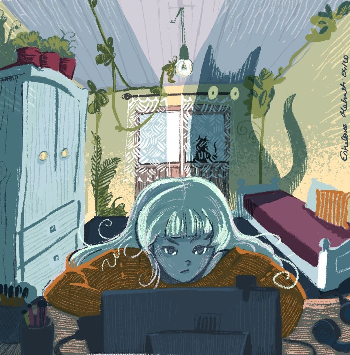 Behind rays of sunlight in Illustration and Graphics Inspiration by Enkelana Mehmeti