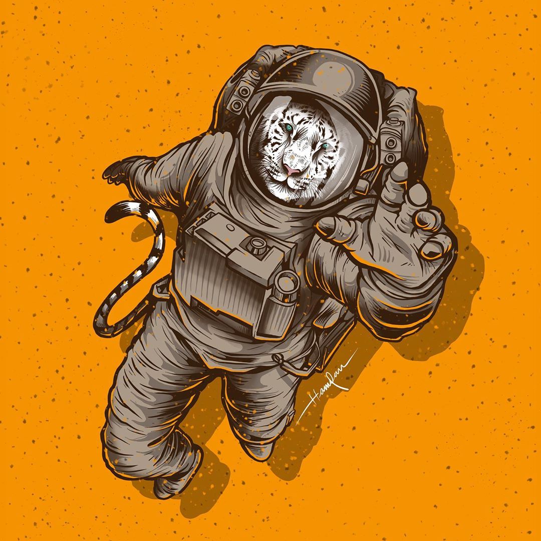 astronaut in Illustration and Graphics Inspiration by Hamdan2210