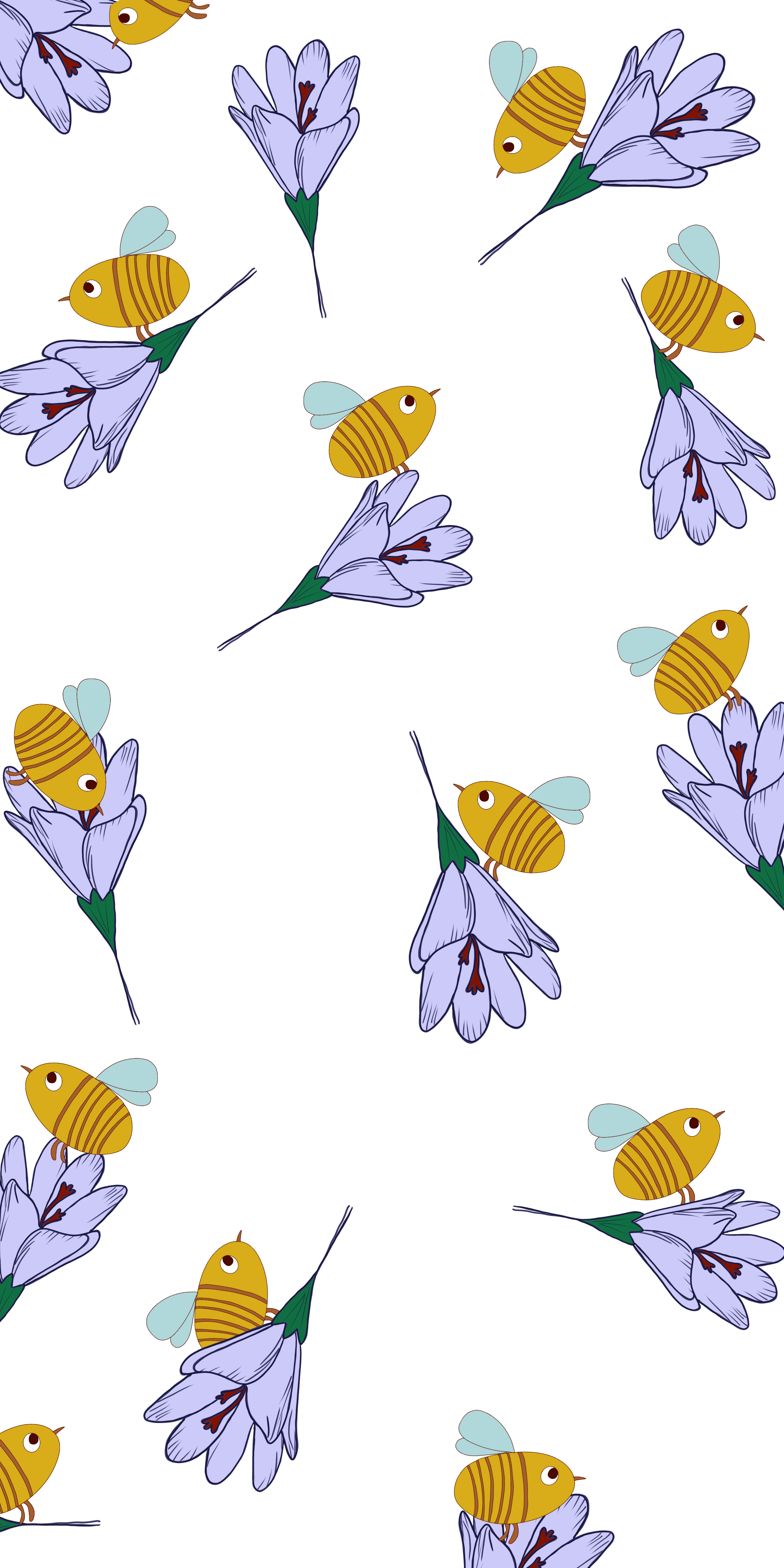 Safran and bees pattern in Pattern & Surface Design Inspiration by Ekaterina Gurova