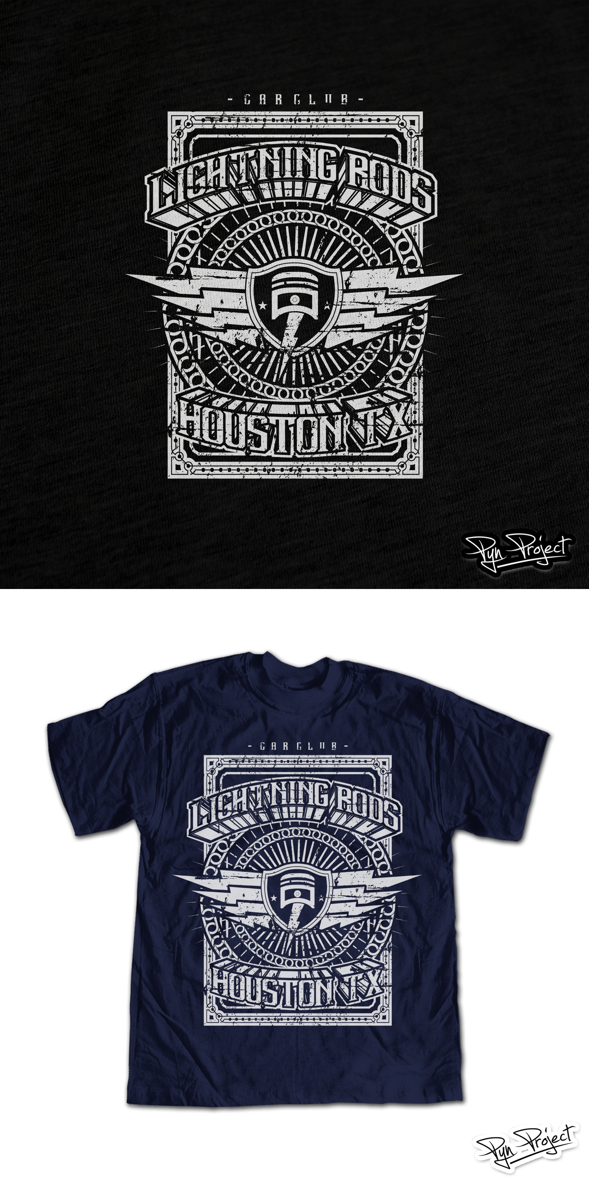 T-shirt Design for Lightning Rods Car Club in T-Shirt Design Inspiration by Pyn Project