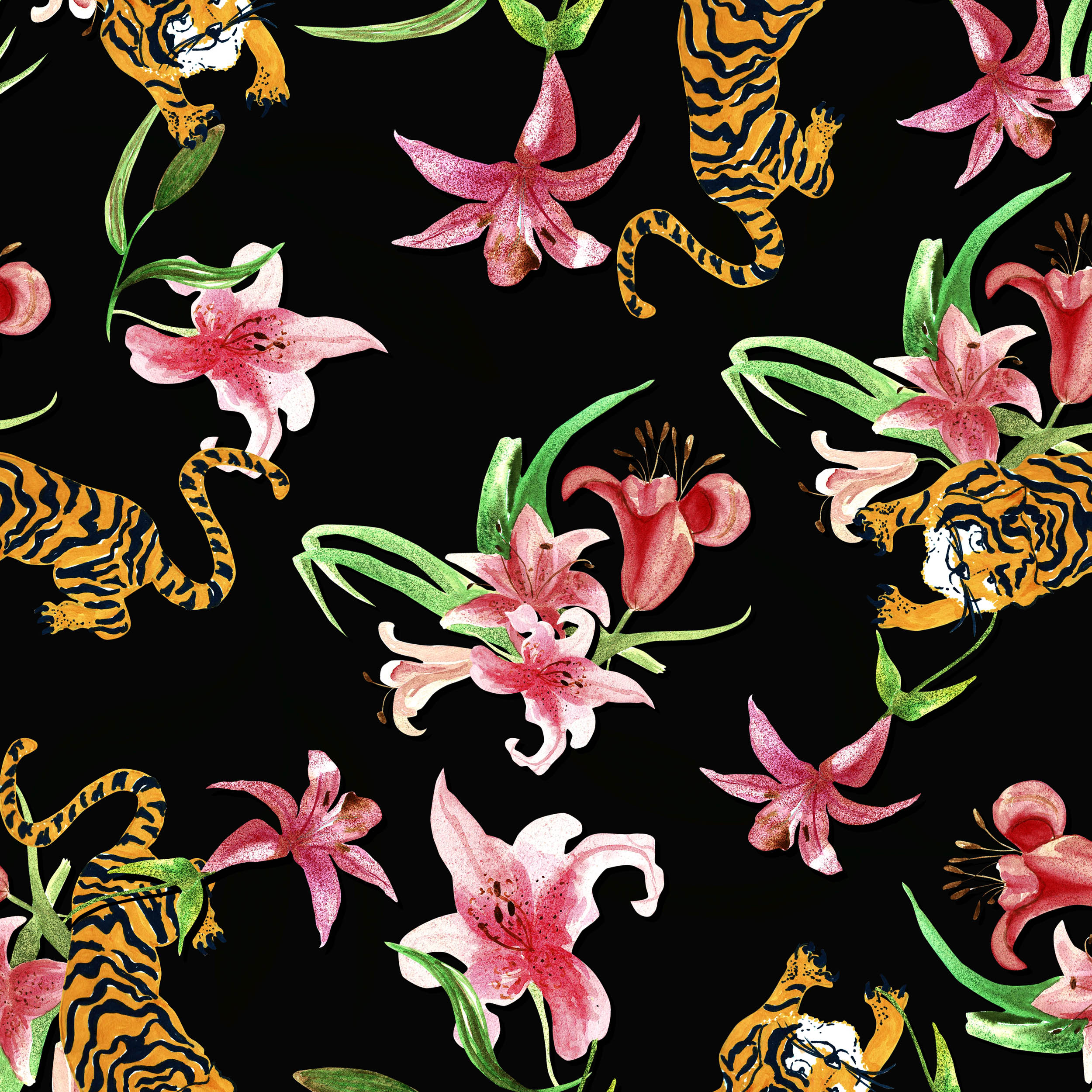 Tiger in Pattern & Surface Design Inspiration by Thais Guedes