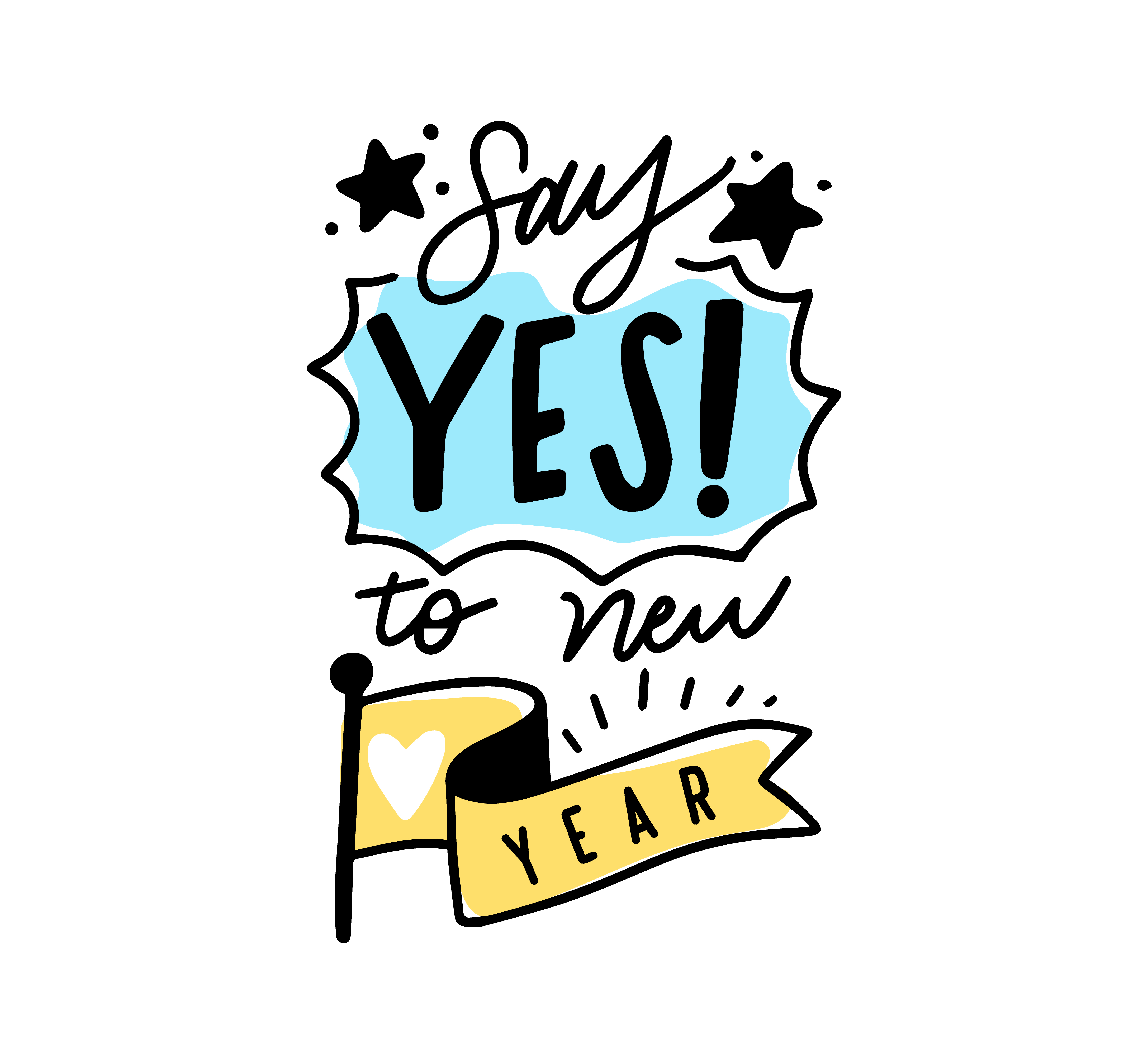 say yes to new year by Mounika Jawalkar say yes to new year in Lettering Art Inspiration by Mounika Jawalkar