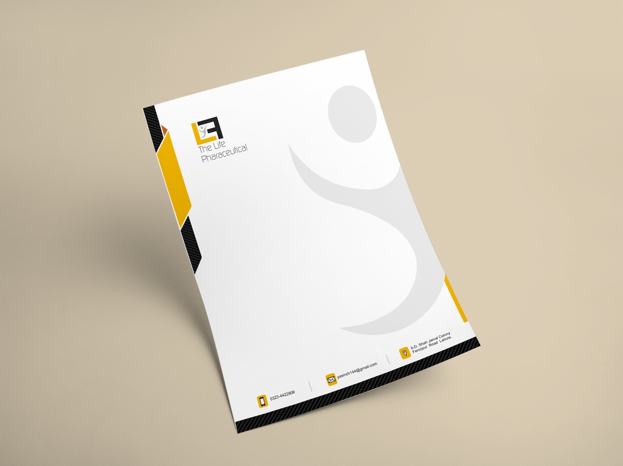 Lyf Pharma Letterhead by Mughalsgd Lyf Pharma Letterhead in Letterhead Design Inspiration by Mughalsgd