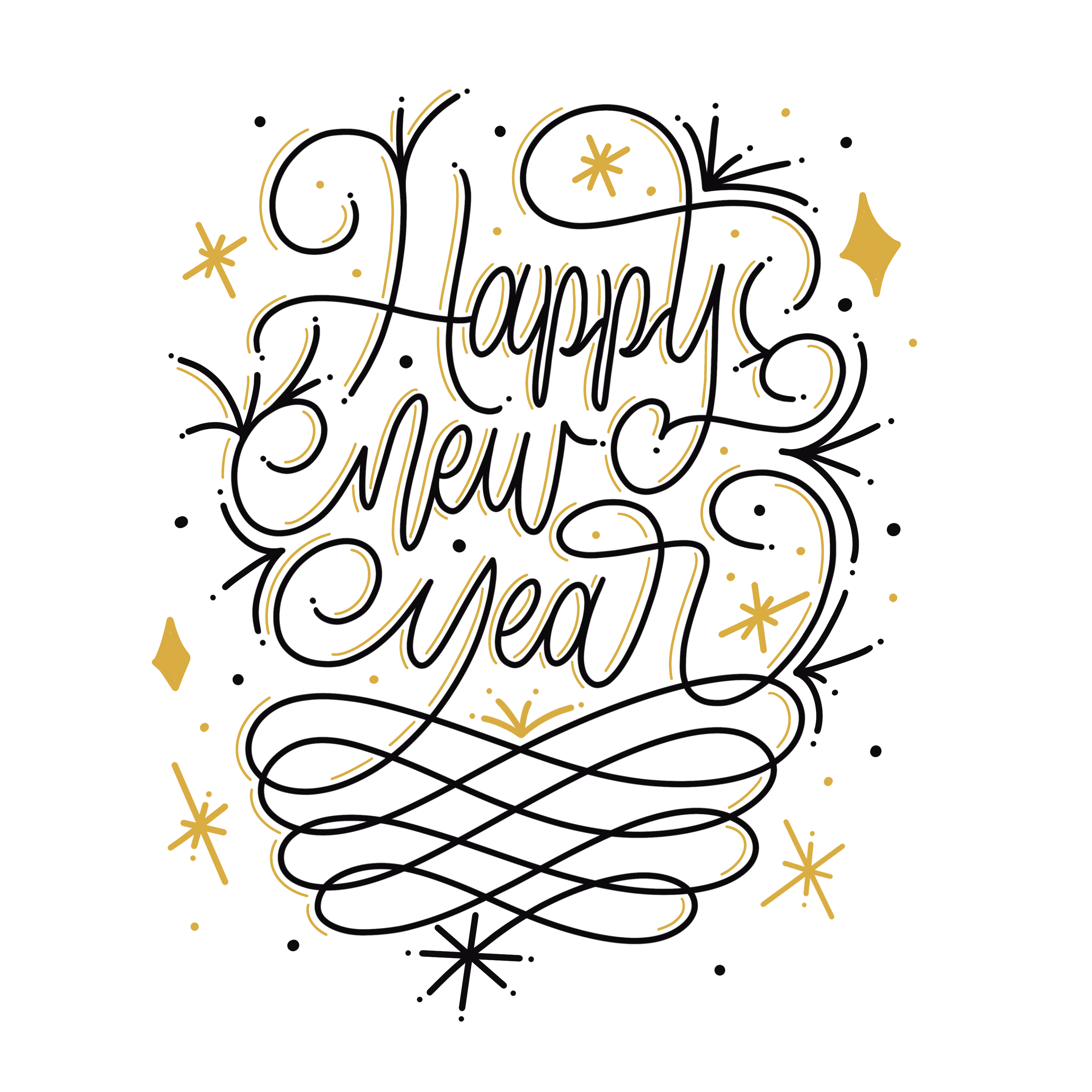 Happy New Year by Natasha Leis Cespedes Happy New Year in Hand Lettering Inspiration by Natasha Leis Cespedes