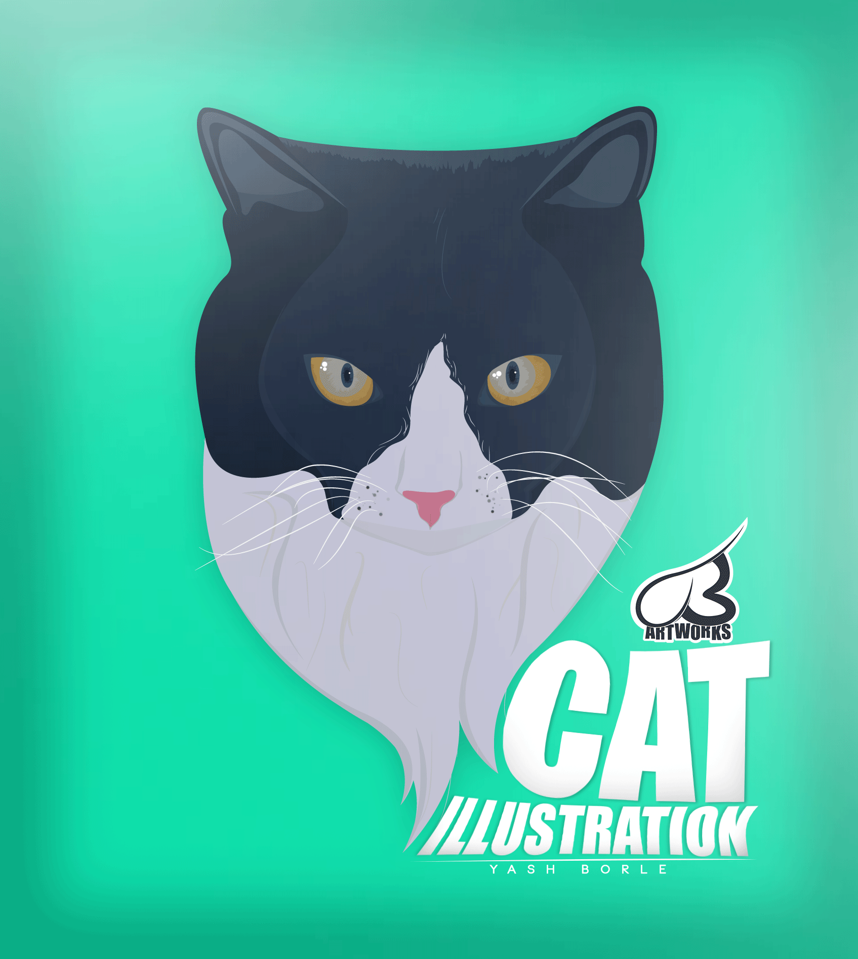 Cat Illustration by The Bunnyy Cat Illustration in Illustration and Graphics Inspiration by The Bunnyy