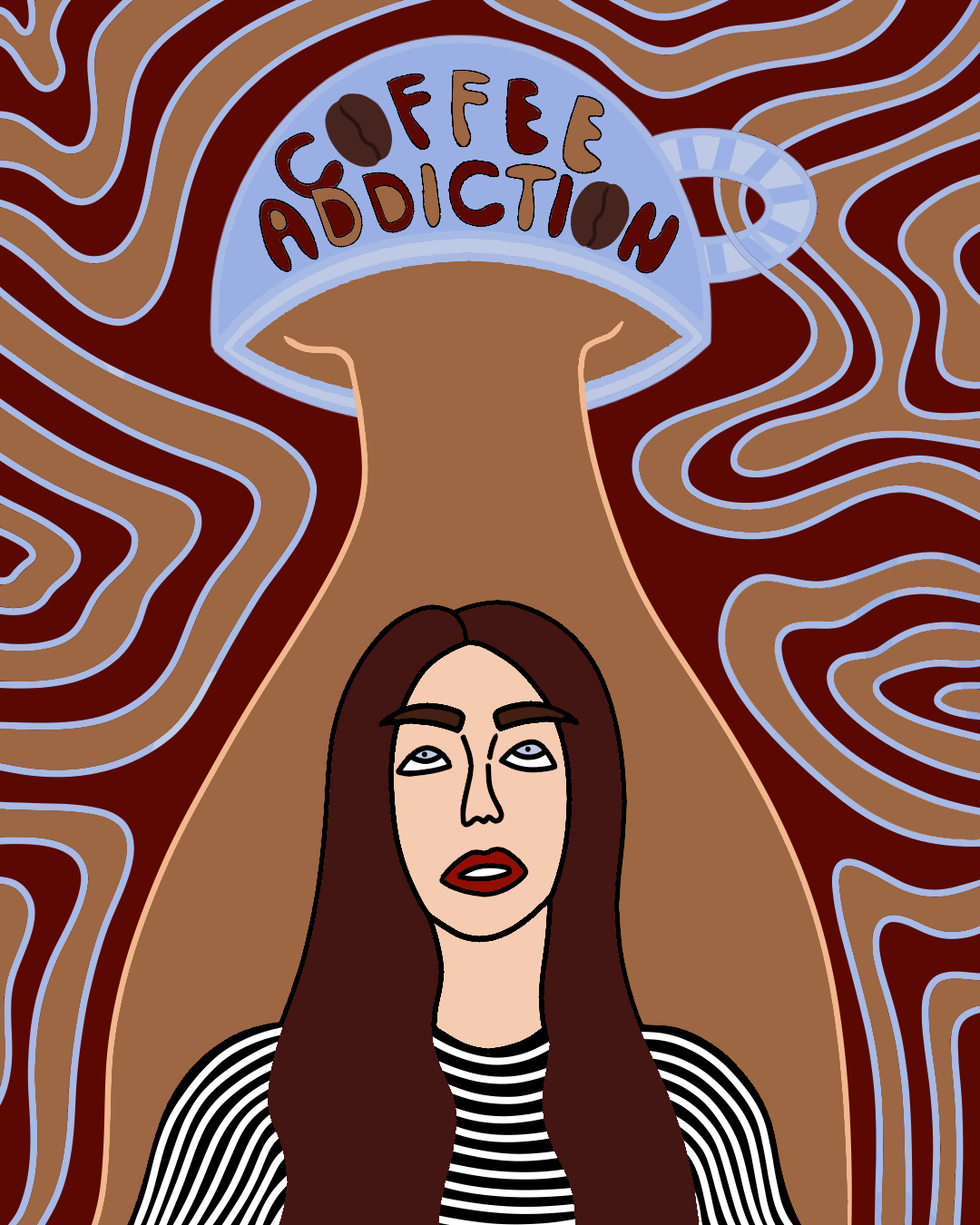 Coffee Addiction in Digital Painting Inspiration by Creiate