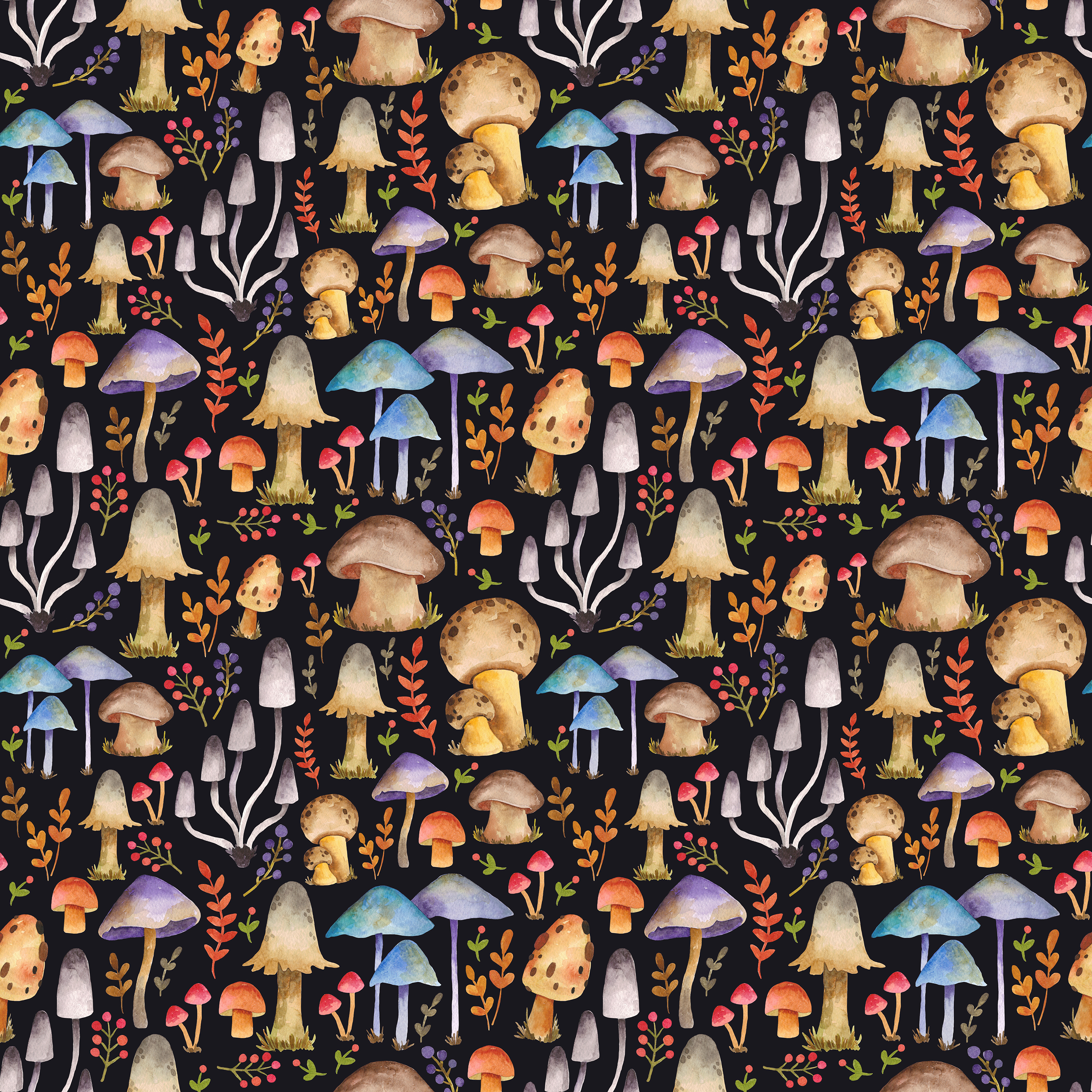 Mushrooms by Anastasia Skachko Mushrooms in Pattern & Surface Design Inspiration by Anastasia Skachko
