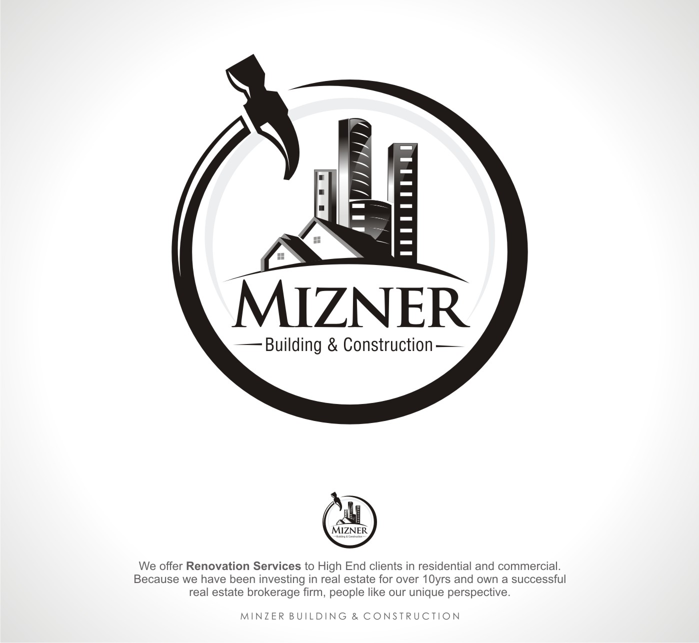 MIZNER Building and Construction by Dcs MIZNER Building and Construction in Logo Design Inspiration by Dcs