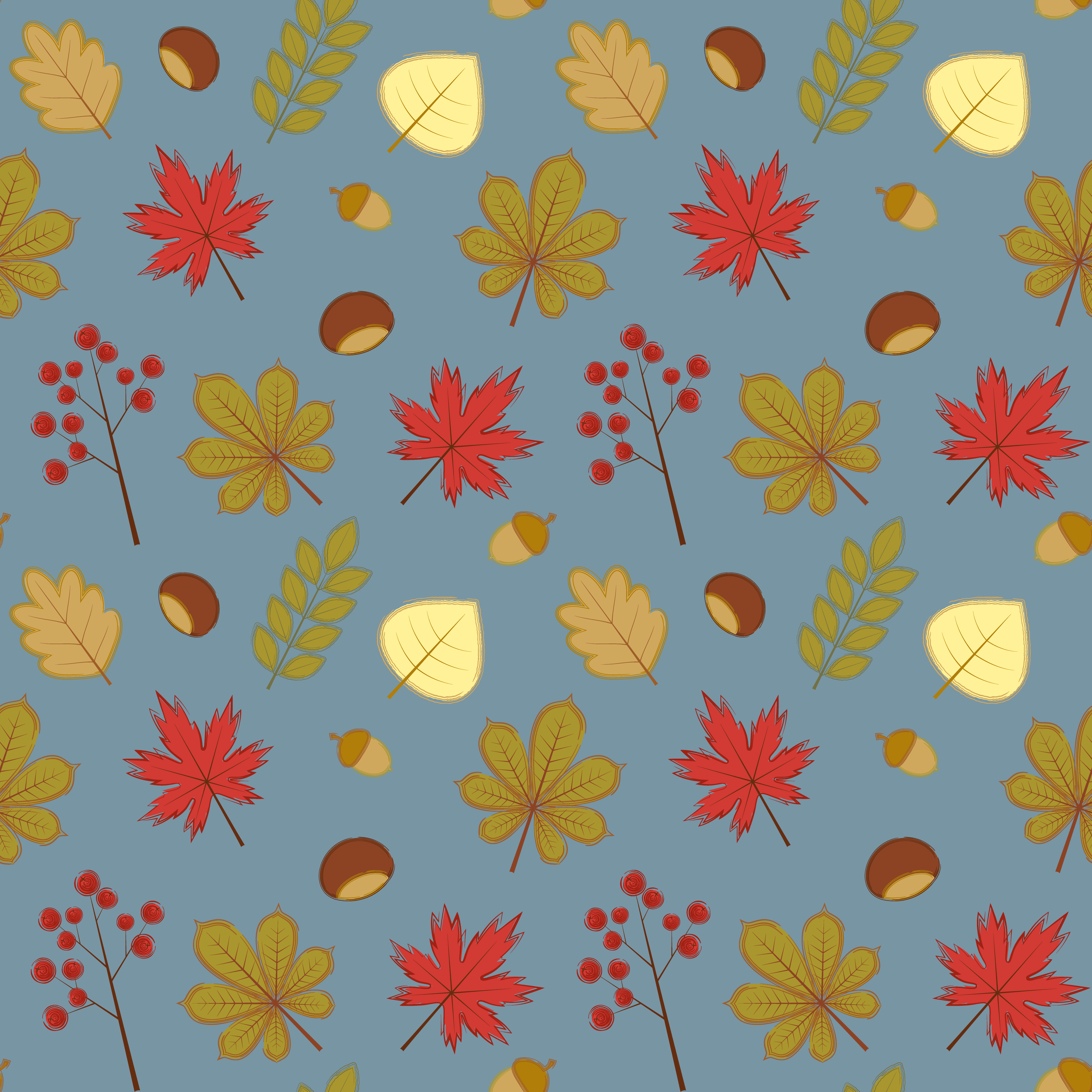 Colored Autumn Pattern by Quorlinn Colored Autumn Pattern in Pattern & Surface Design Inspiration by Quorlinn