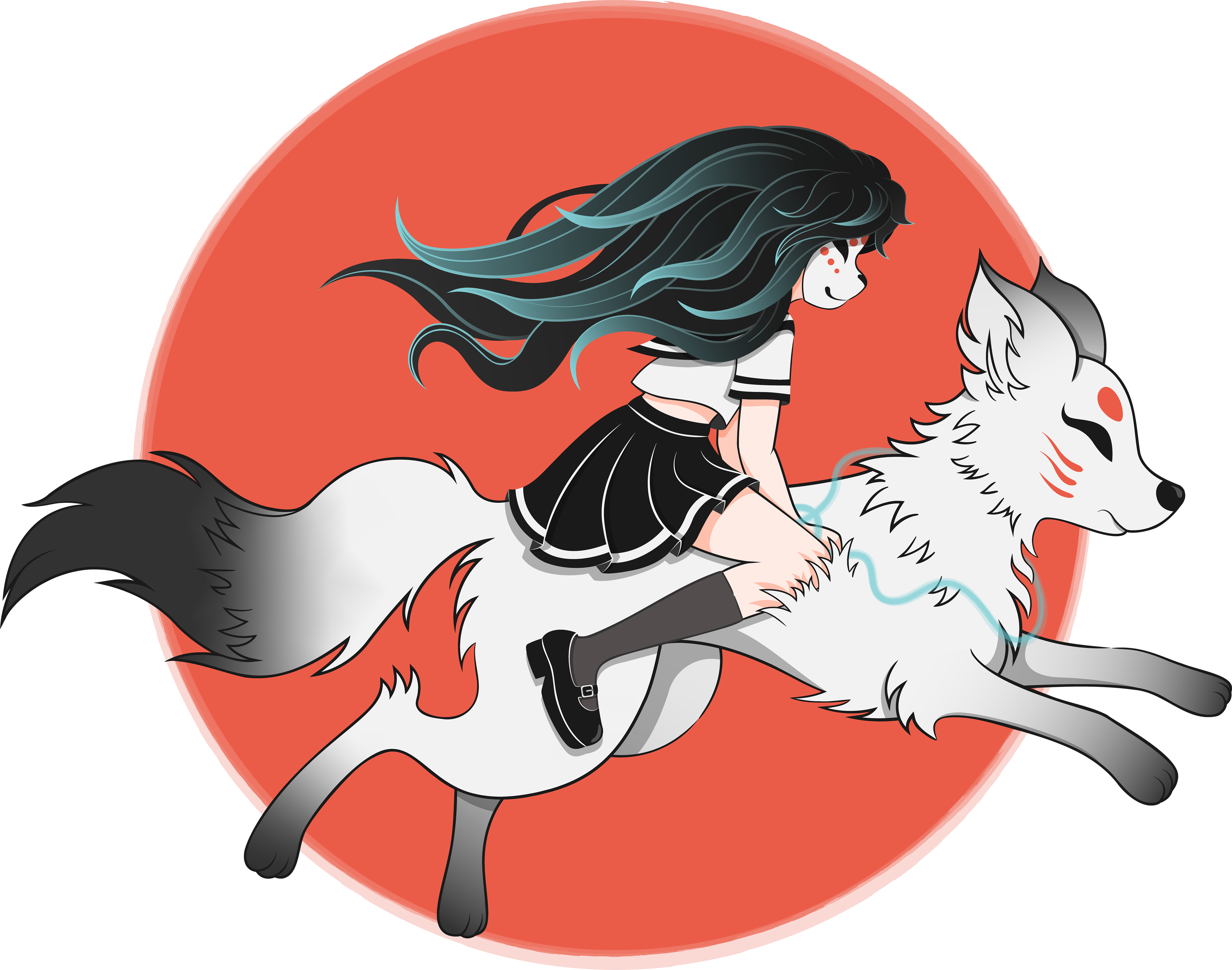 Kitsune T-Shirt Design in Digital Art Inspiration by Quorlinn