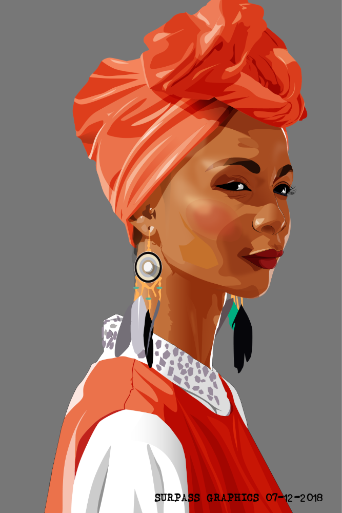 African Lady Illustration by Surpass Graphics African Lady Illustration in Illustration and Graphics Inspiration by Surpass Graphics