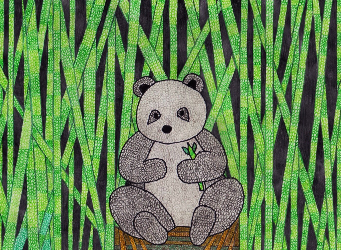 Panda in Bamboo in Illustration and Graphics Inspiration by Mtm Designs