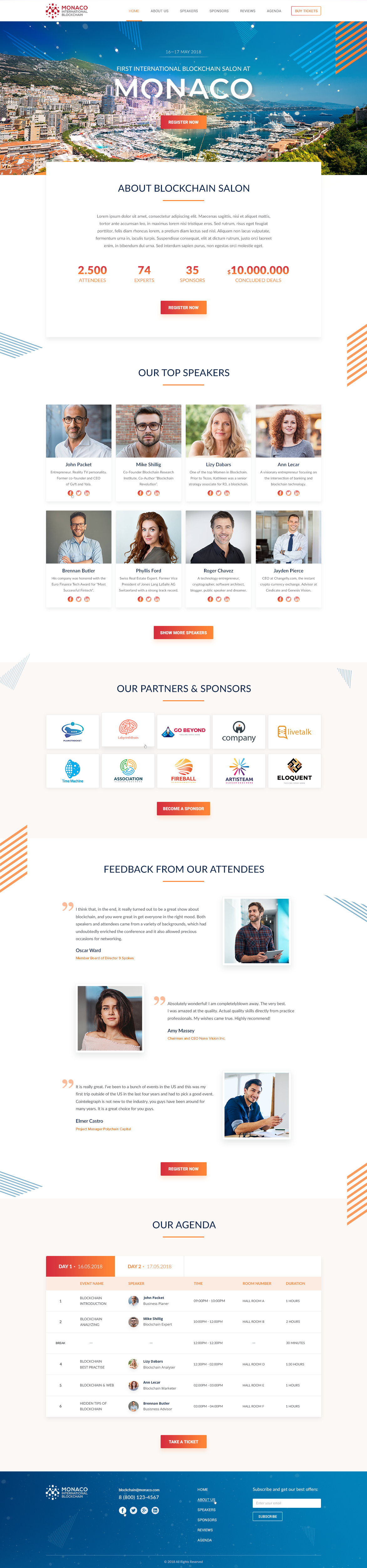 Webpage Design for International Blockchain Conference in Landing page design Inspiration by Alejandro May