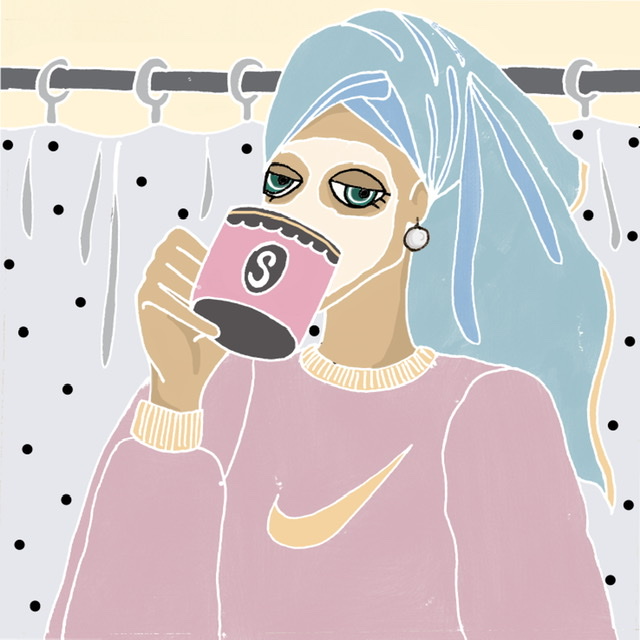 Girl with a Pearl Earring quarantine wdition by Vassa Skripka Girl with a Pearl Earring quarantine wdition in Illustration and Graphics Inspiration by Vassa Skripka
