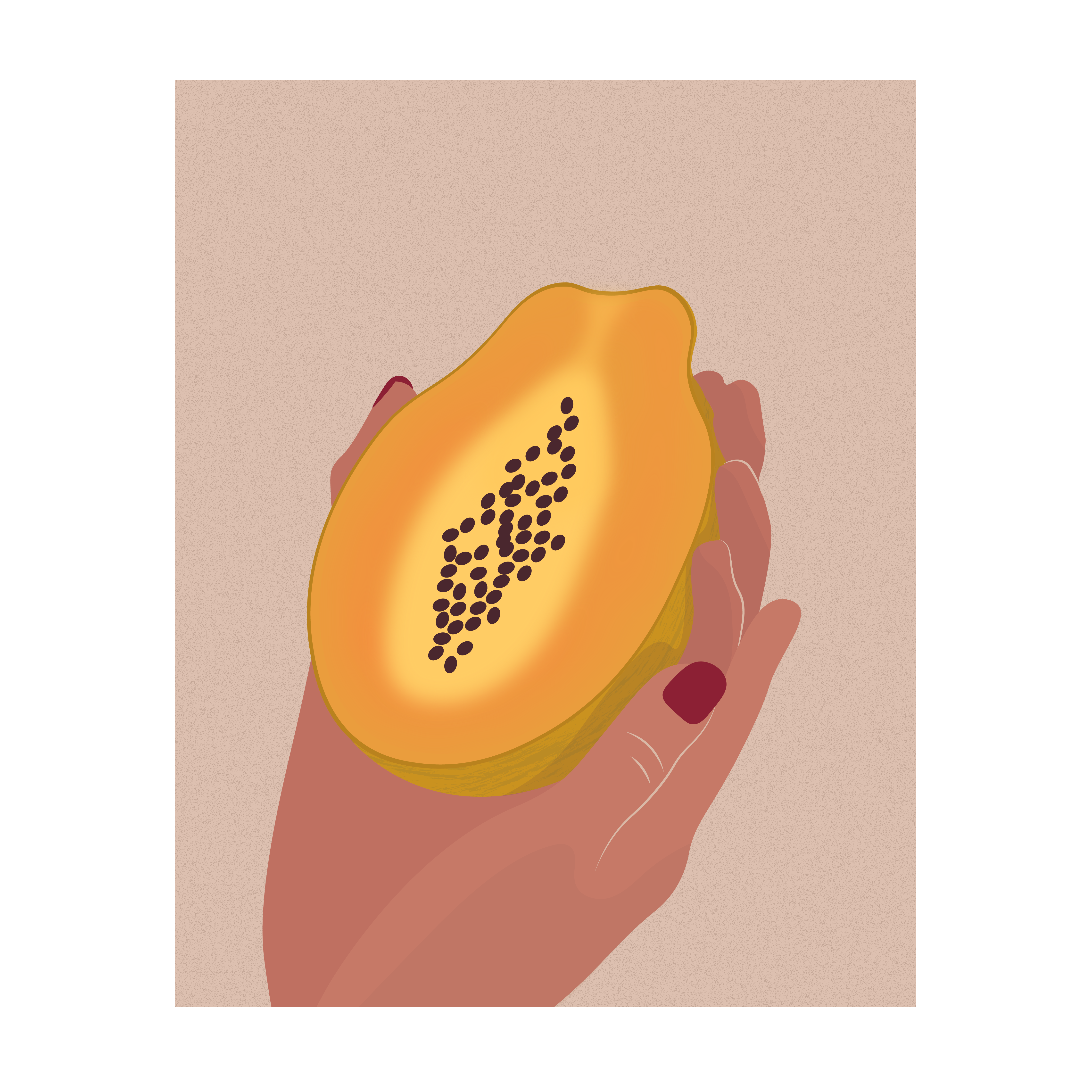 Papaya in Caricature Inspiration by Anayeli Reyes